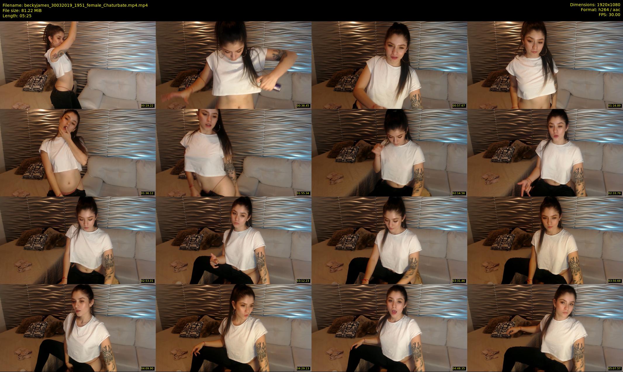 beckyjames — 6 minute Chaturbate female cam show recording, 1080p, Mar 30, 2019