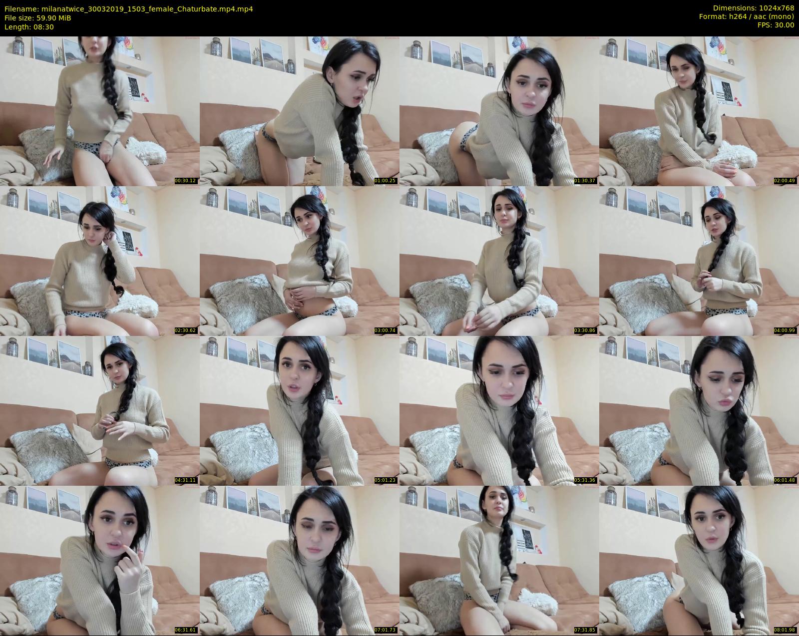 milanatwice — 9 minute Chaturbate female cam show recording, 720p, Mar 30, 2019