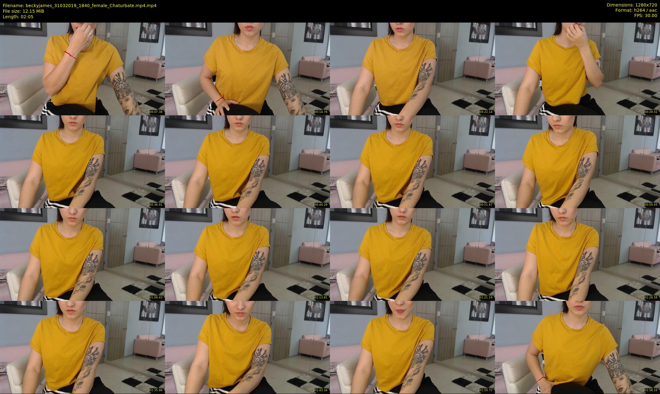 beckyjames — 3 minute Chaturbate female cam show recording, 720p, Mar 31, 2019