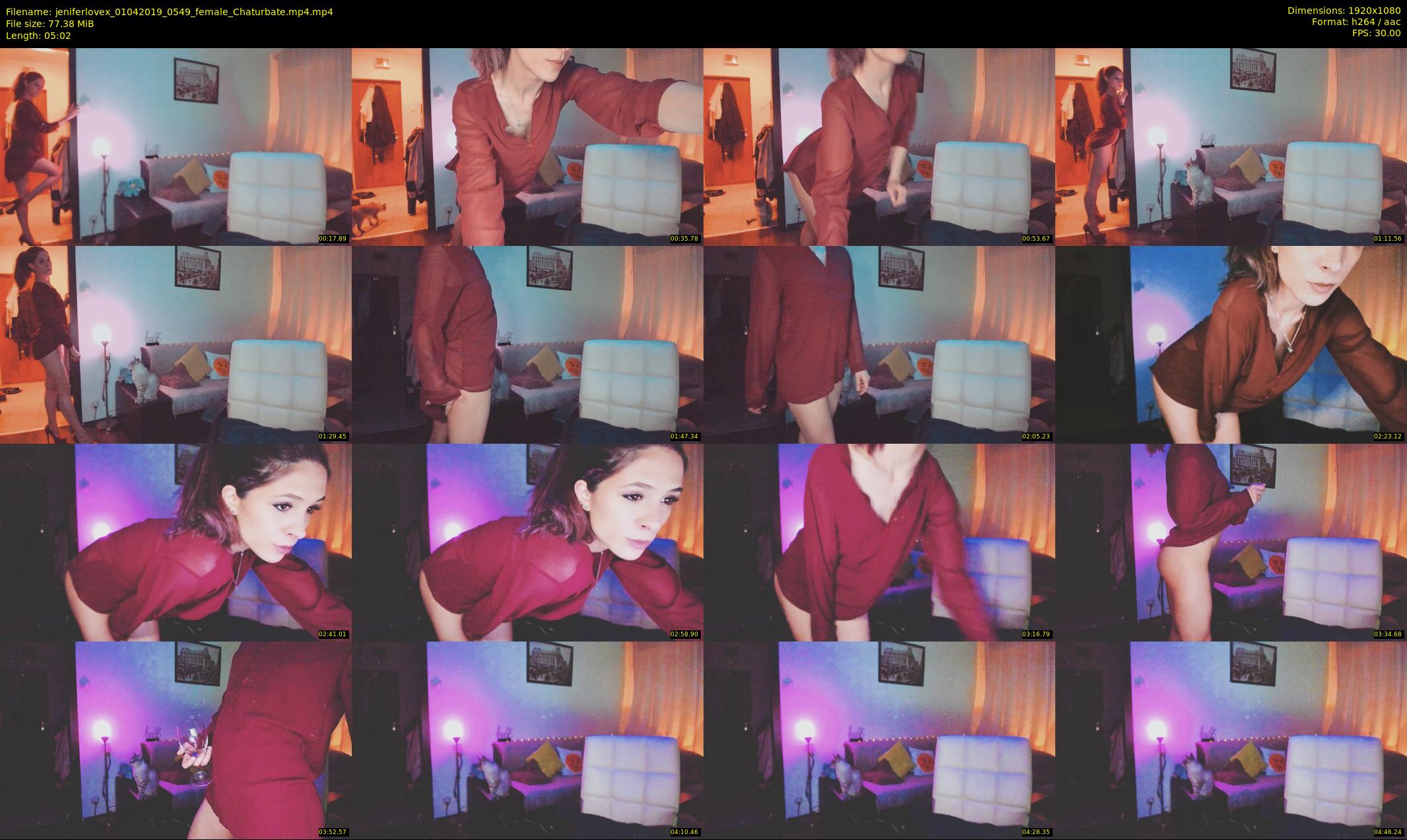 jeniferlovex — 6 minute Chaturbate female cam show recording, 1080p, Apr 1, 2019