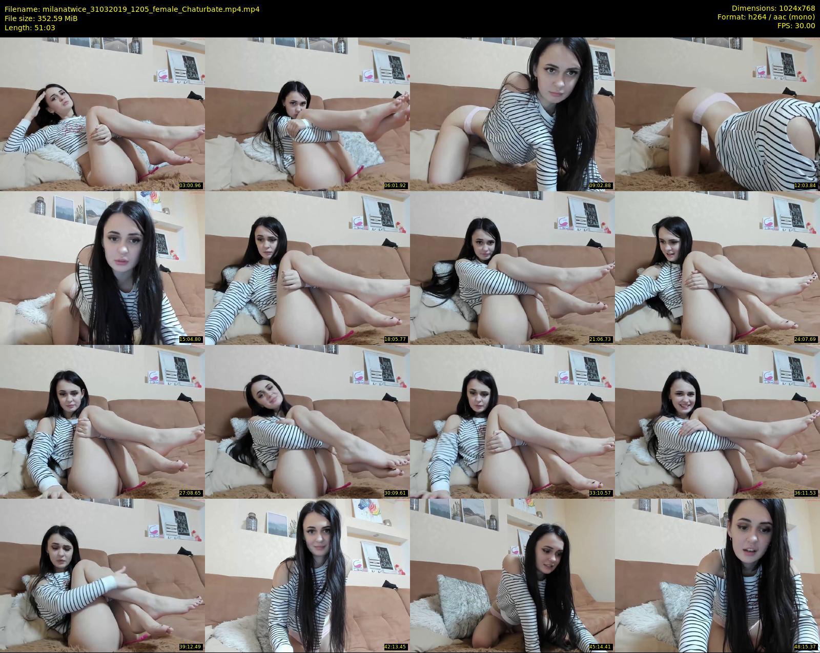 milanatwice — 52 minute Chaturbate female cam show recording, 720p, Mar 31, 2019