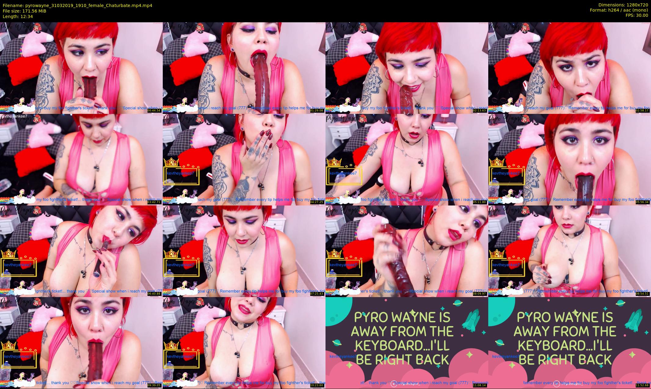 pyrowayne — 13 minute Chaturbate female cam show recording, 720p, Mar 31, 2019