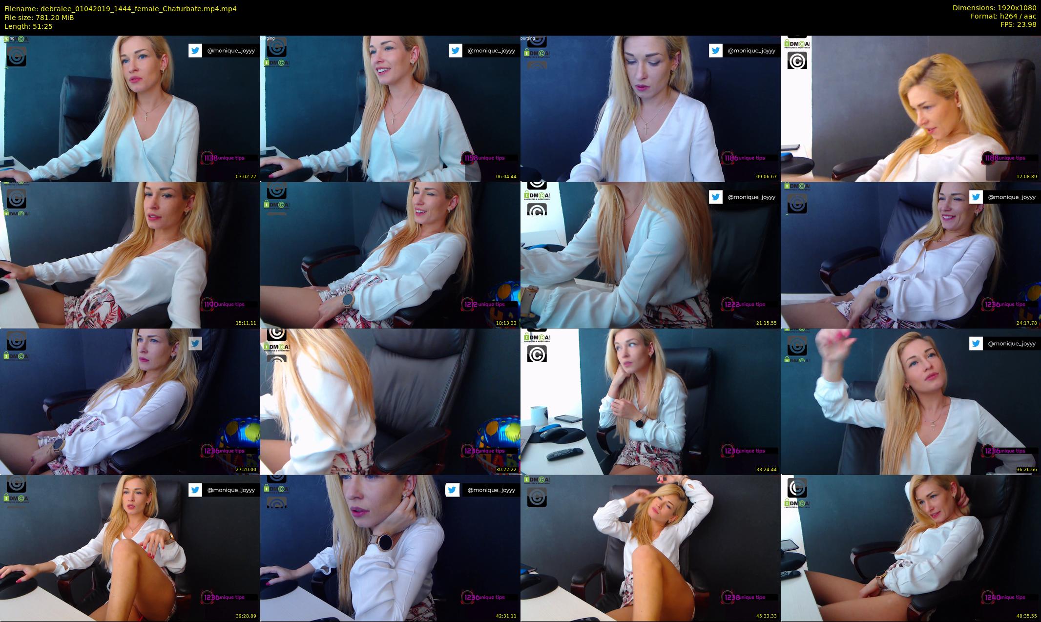 debralee — 52 minute Chaturbate female cam show recording, 1080p, Apr 1, 2019