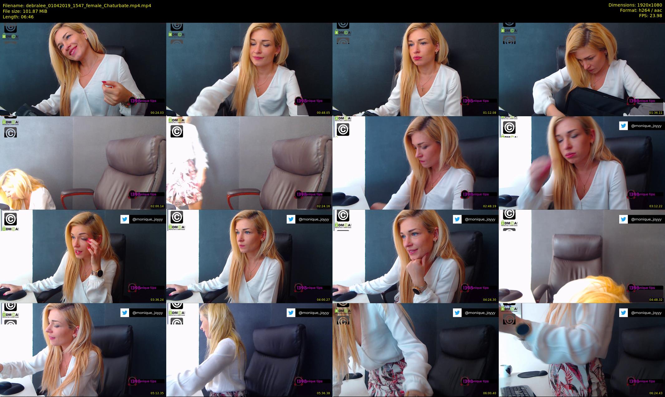 debralee — 7 minute Chaturbate female cam show recording, 1080p, Apr 1, 2019