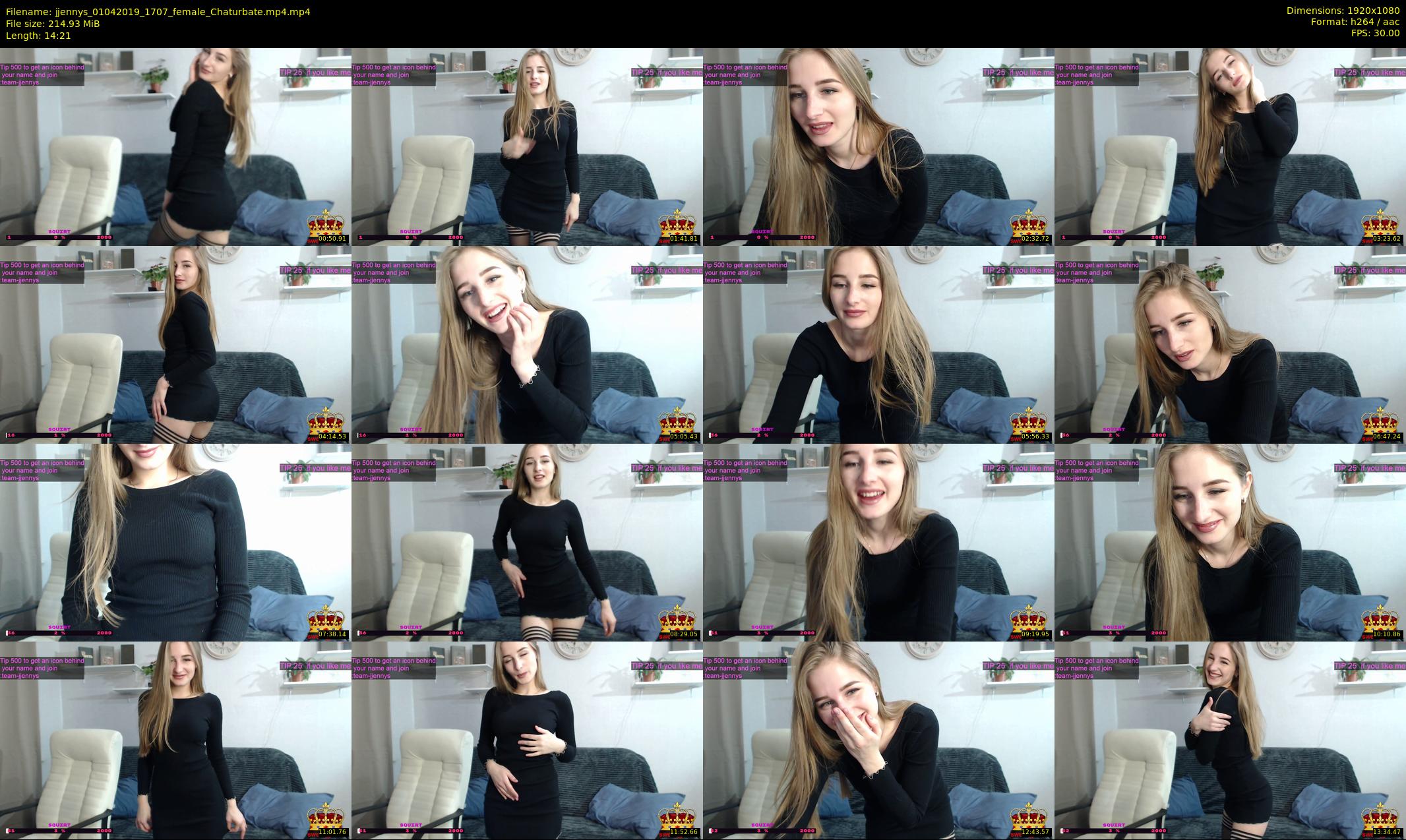 jjennys — 15 minute Chaturbate female cam show recording, 1080p, Apr 1, 2019