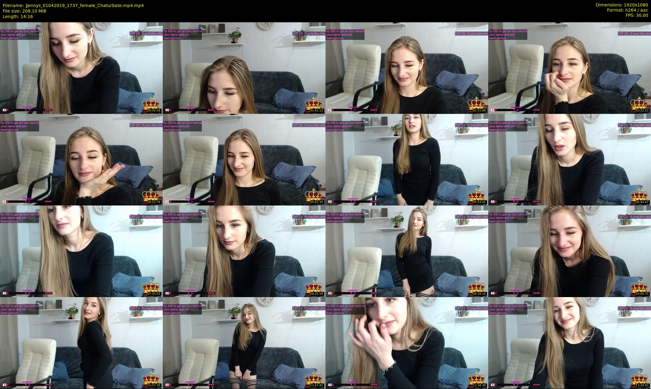 jjennys — 15 minute Chaturbate female cam show recording, 1080p, Apr 1, 2019