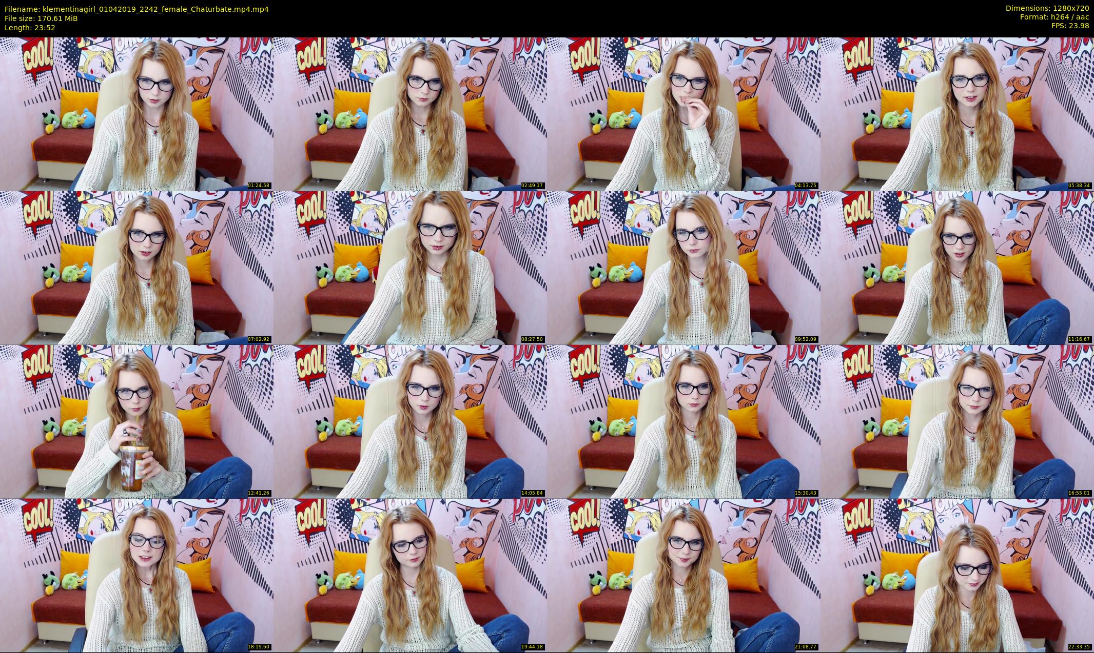 klementinagirl — 24 minute Chaturbate female cam show recording, 720p, Apr 1, 2019