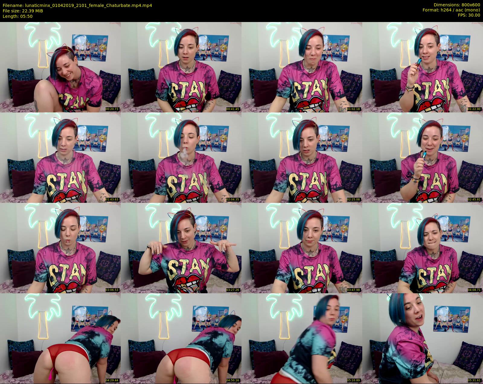 lunaticminx — 6 minute Chaturbate female cam show recording, 480p, Apr 1, 2019