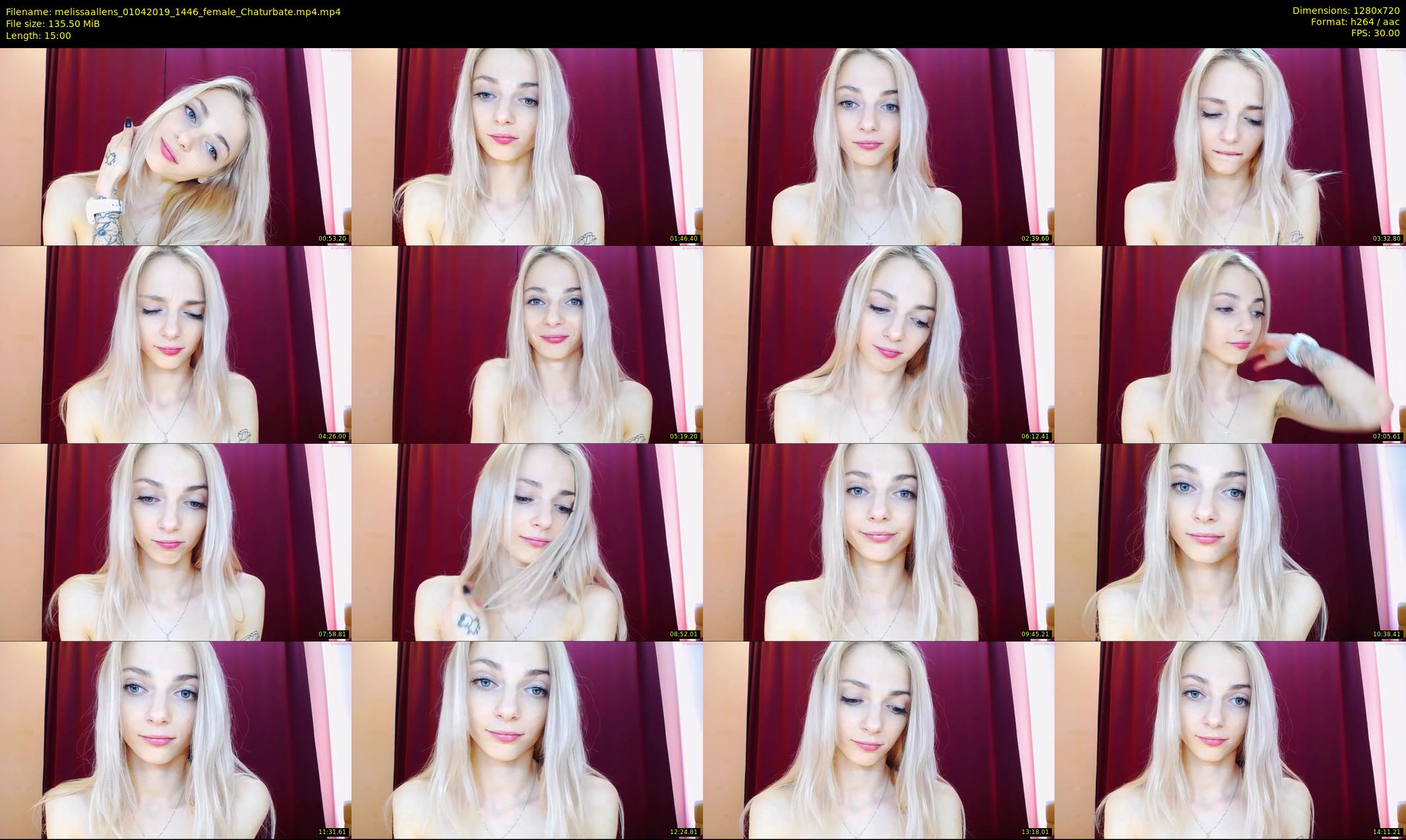melissaallens — 15 minute Chaturbate female cam show recording, 720p, Apr 1, 2019