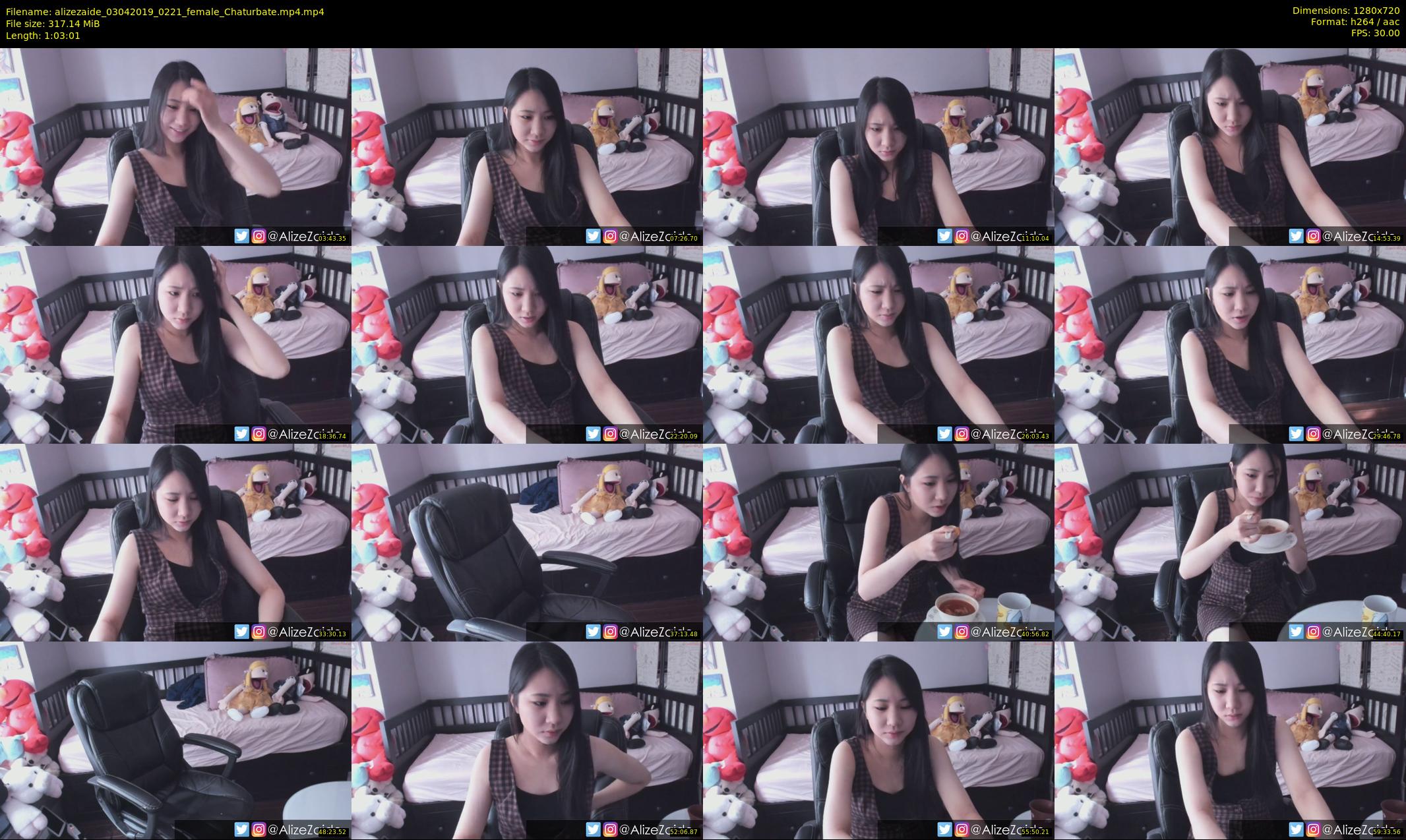 alizezaide — 64 minute Chaturbate female cam show recording, 720p, Apr 3, 2019