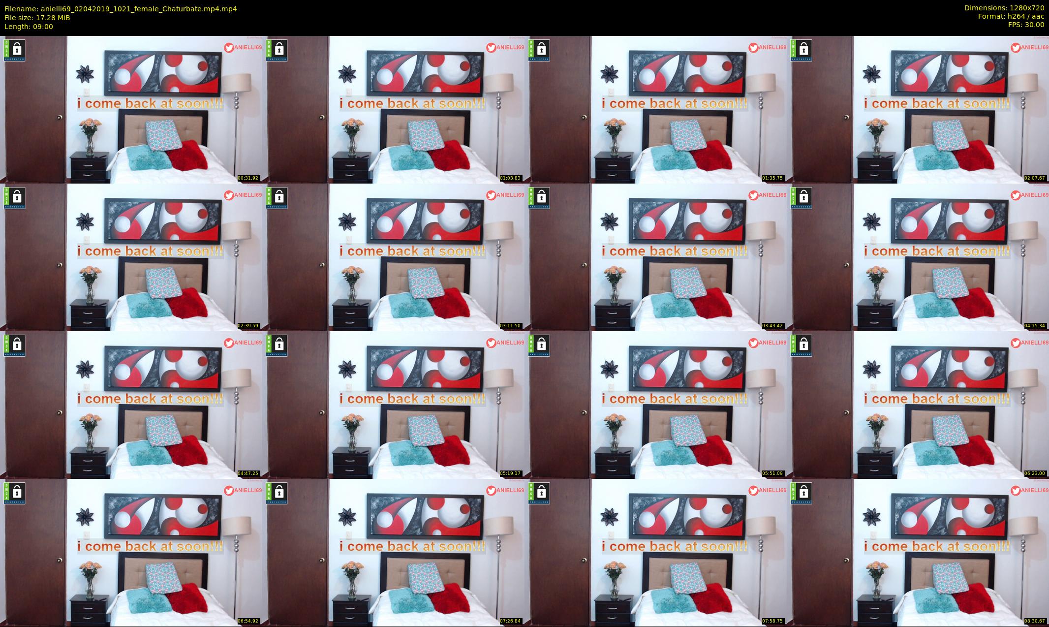 anielli69 — 9 minute Chaturbate female cam show recording, 720p, Apr 2, 2019
