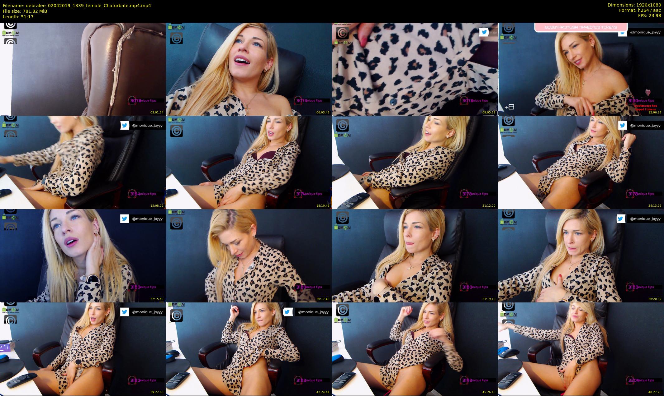 debralee — 52 minute Chaturbate female cam show recording, 1080p, Apr 2, 2019