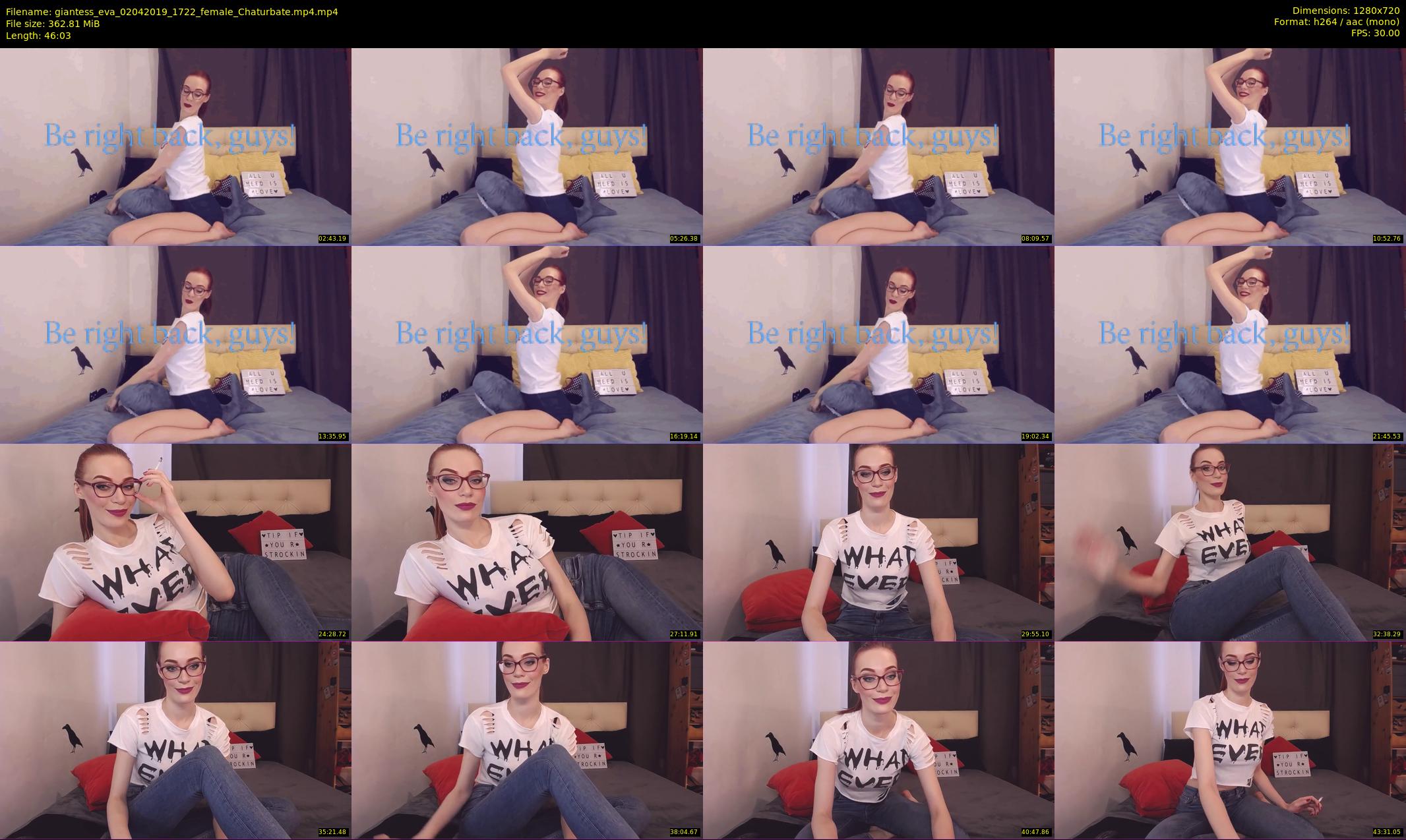 giantess_eva — 47 minute Chaturbate female cam show recording, 720p, Apr 2, 2019
