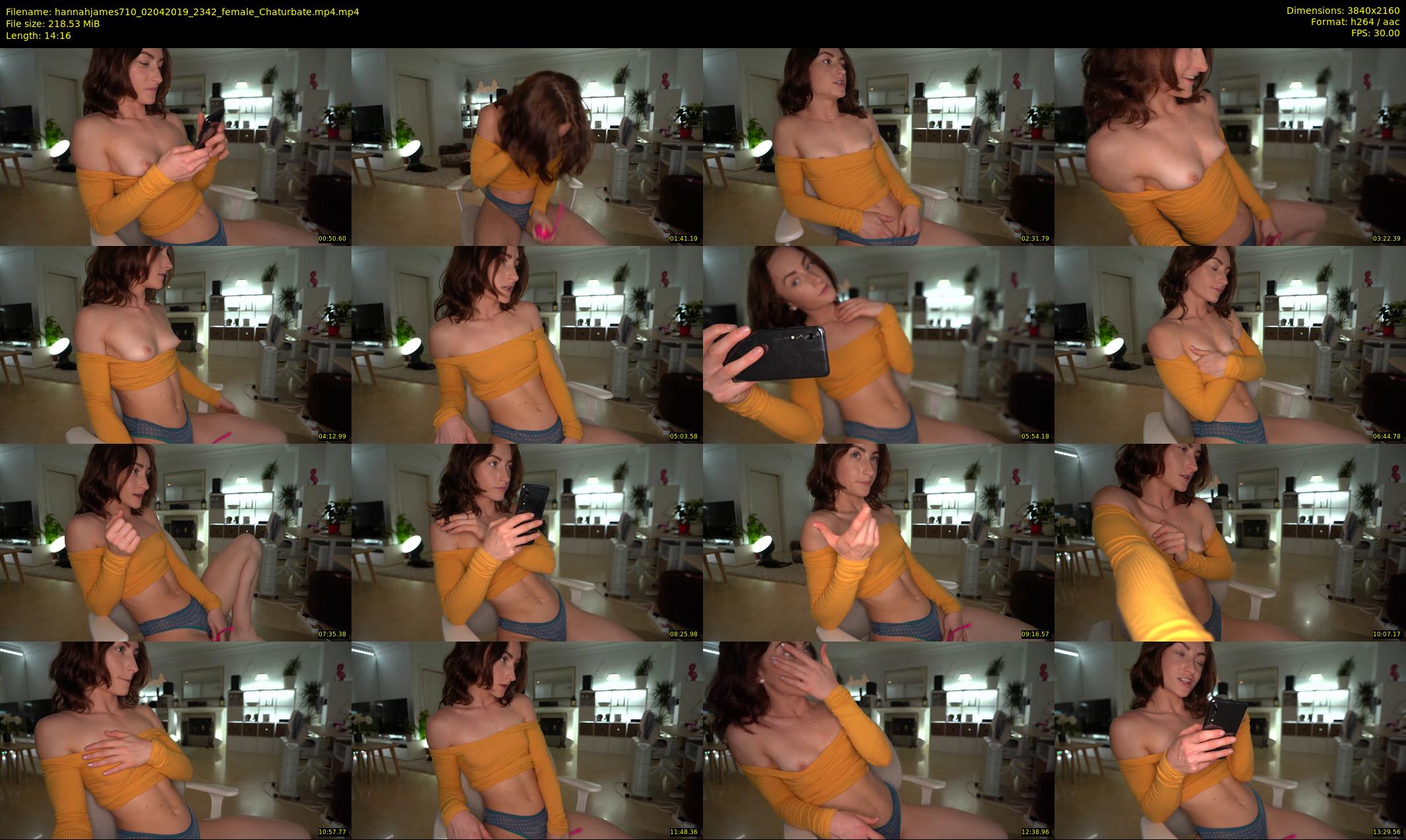 hannahjames710 — 15 minute Chaturbate female cam show recording, 4K, Apr 2, 2019
