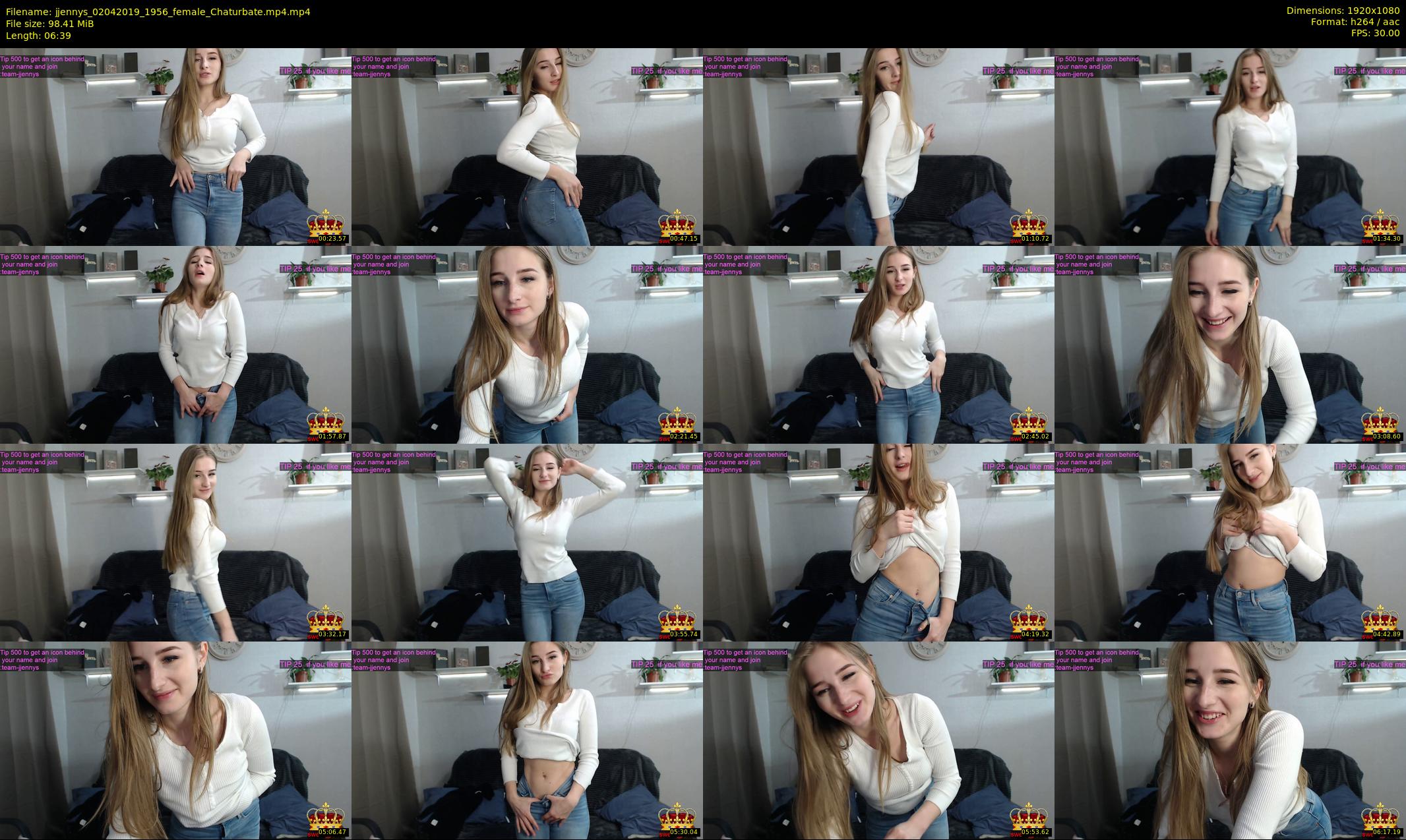 jjennys — 7 minute Chaturbate female cam show recording, 1080p, Apr 2, 2019