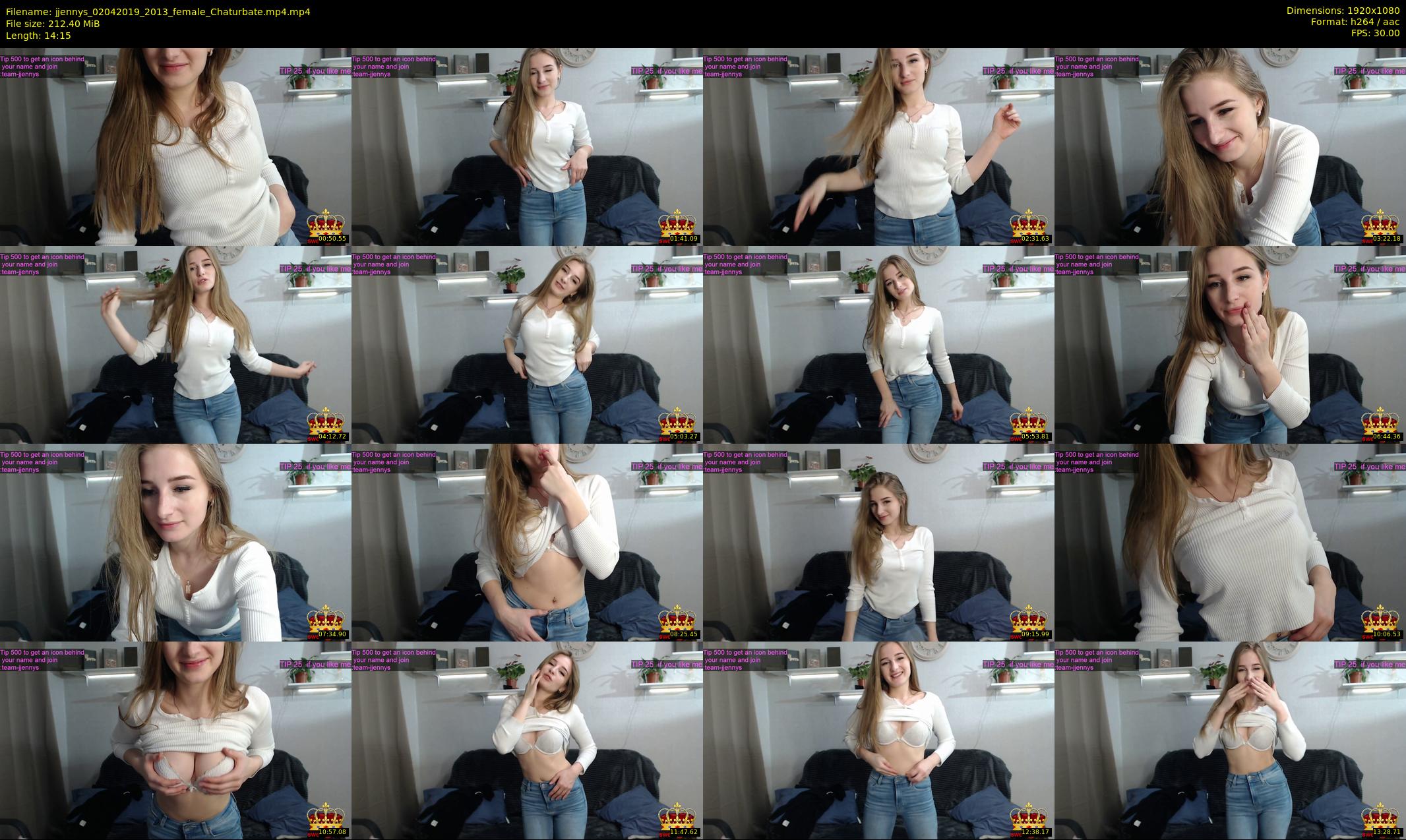 jjennys — 15 minute Chaturbate female cam show recording, 1080p, Apr 2, 2019