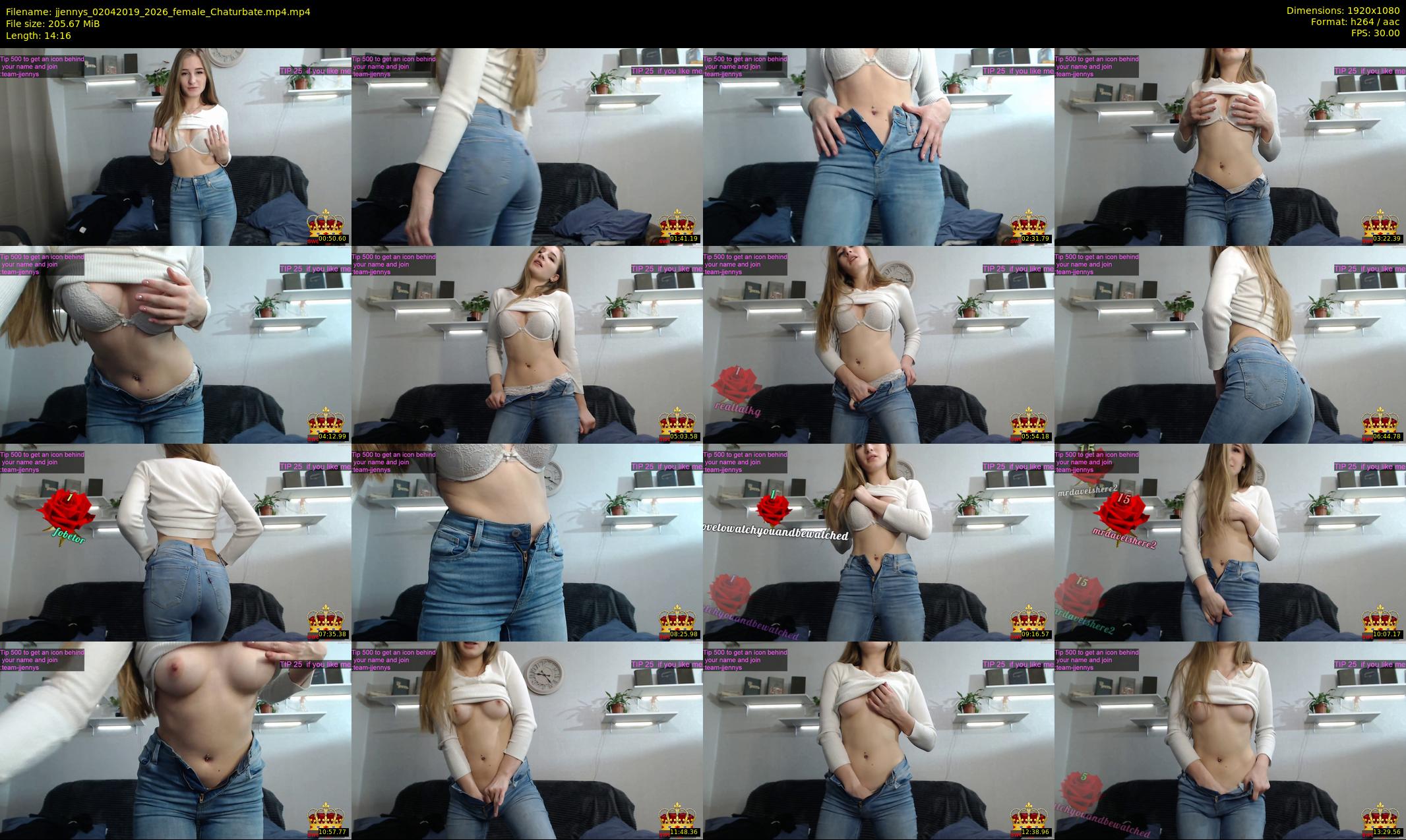 jjennys — 15 minute Chaturbate female cam show recording, 1080p, Apr 2, 2019
