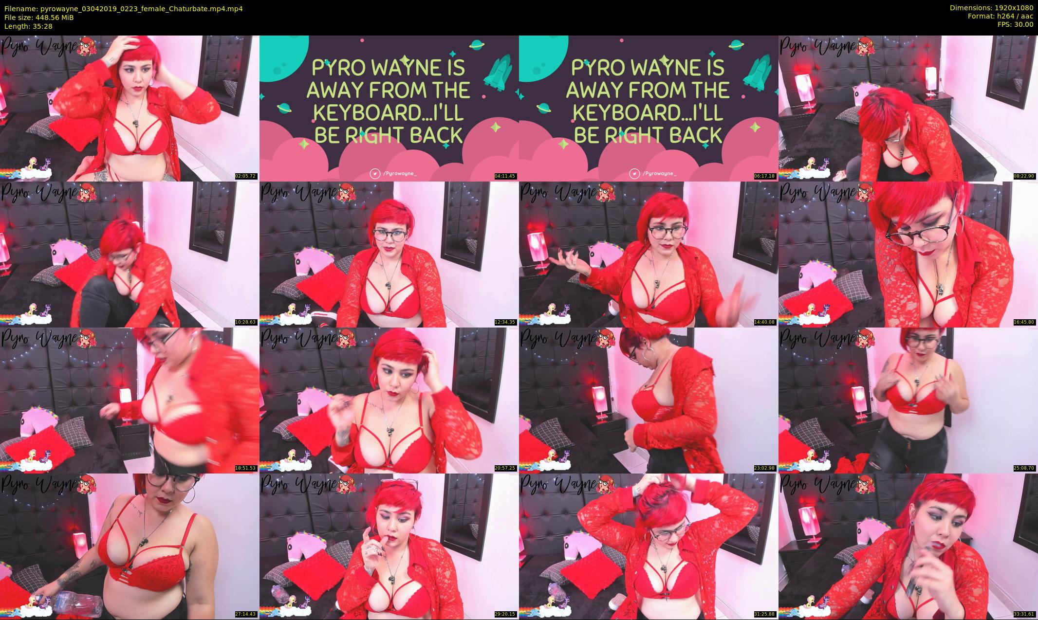 pyrowayne — 36 minute Chaturbate female cam show recording, 1080p, Apr 3, 2019
