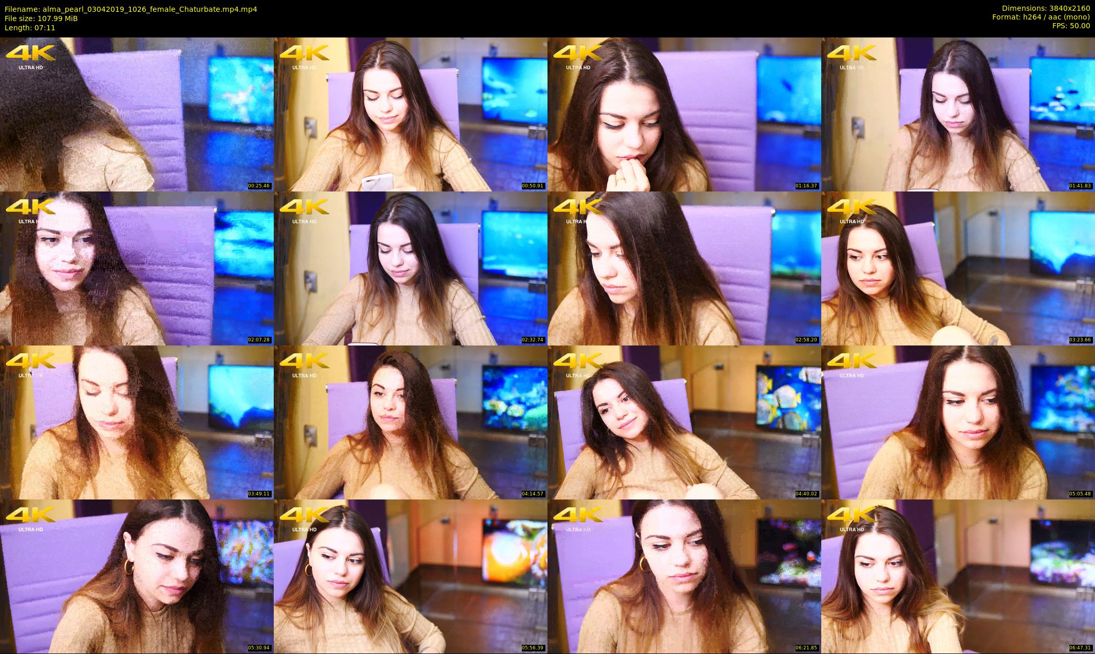 alma_pearl — 8 minute Chaturbate female cam show recording, 4K, Apr 3, 2019