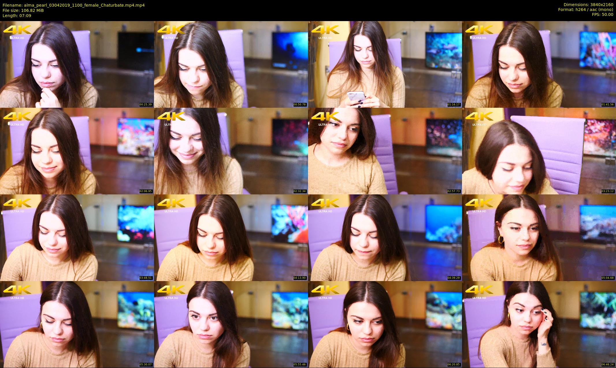 alma_pearl — 8 minute Chaturbate female cam show recording, 4K, Apr 3, 2019