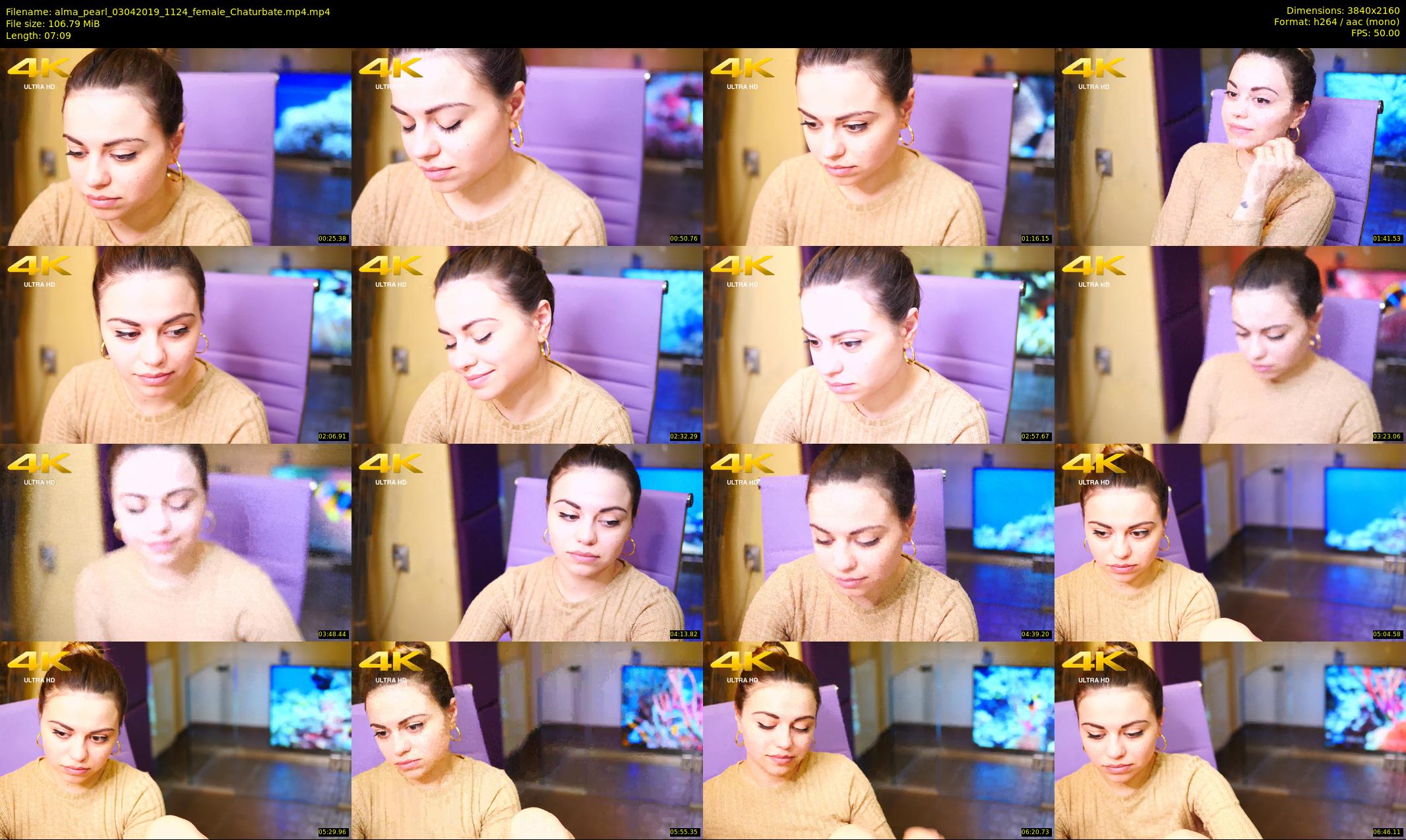 alma_pearl — 8 minute Chaturbate female cam show recording, 4K, Apr 3, 2019