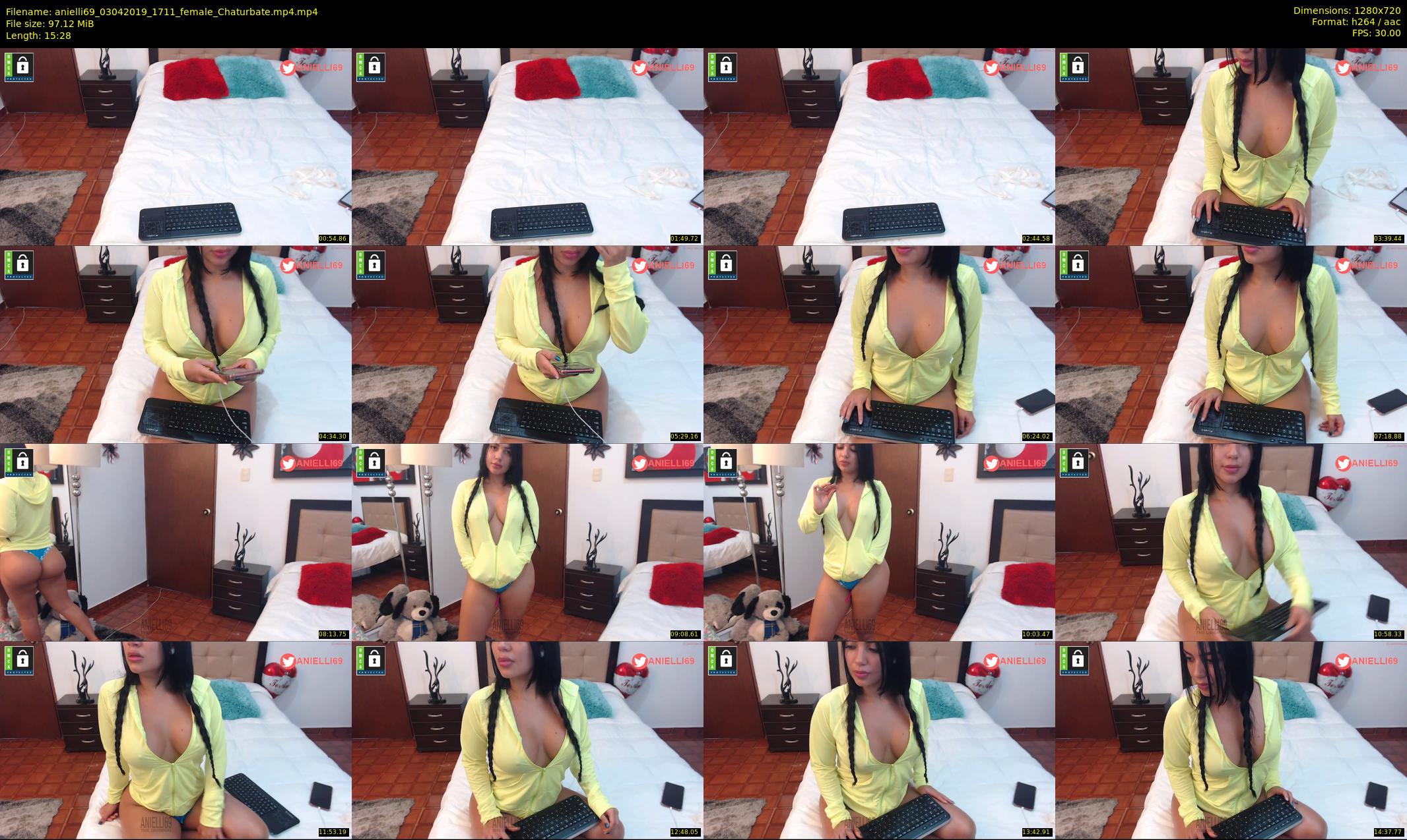 anielli69 — 16 minute Chaturbate female cam show recording, 720p, Apr 3, 2019