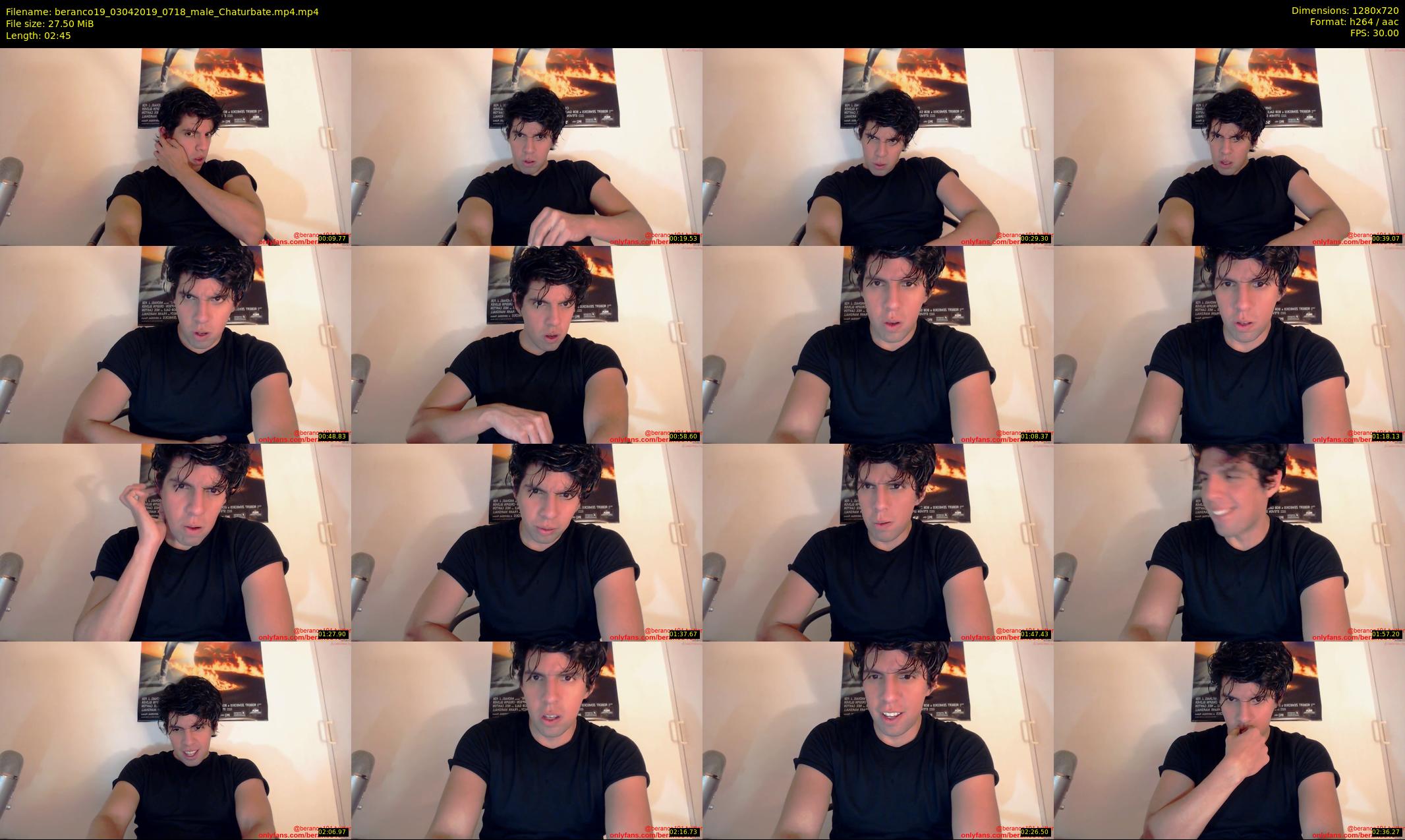 beranco19 — 3 minute Chaturbate male cam show recording, 720p, Apr 3, 2019