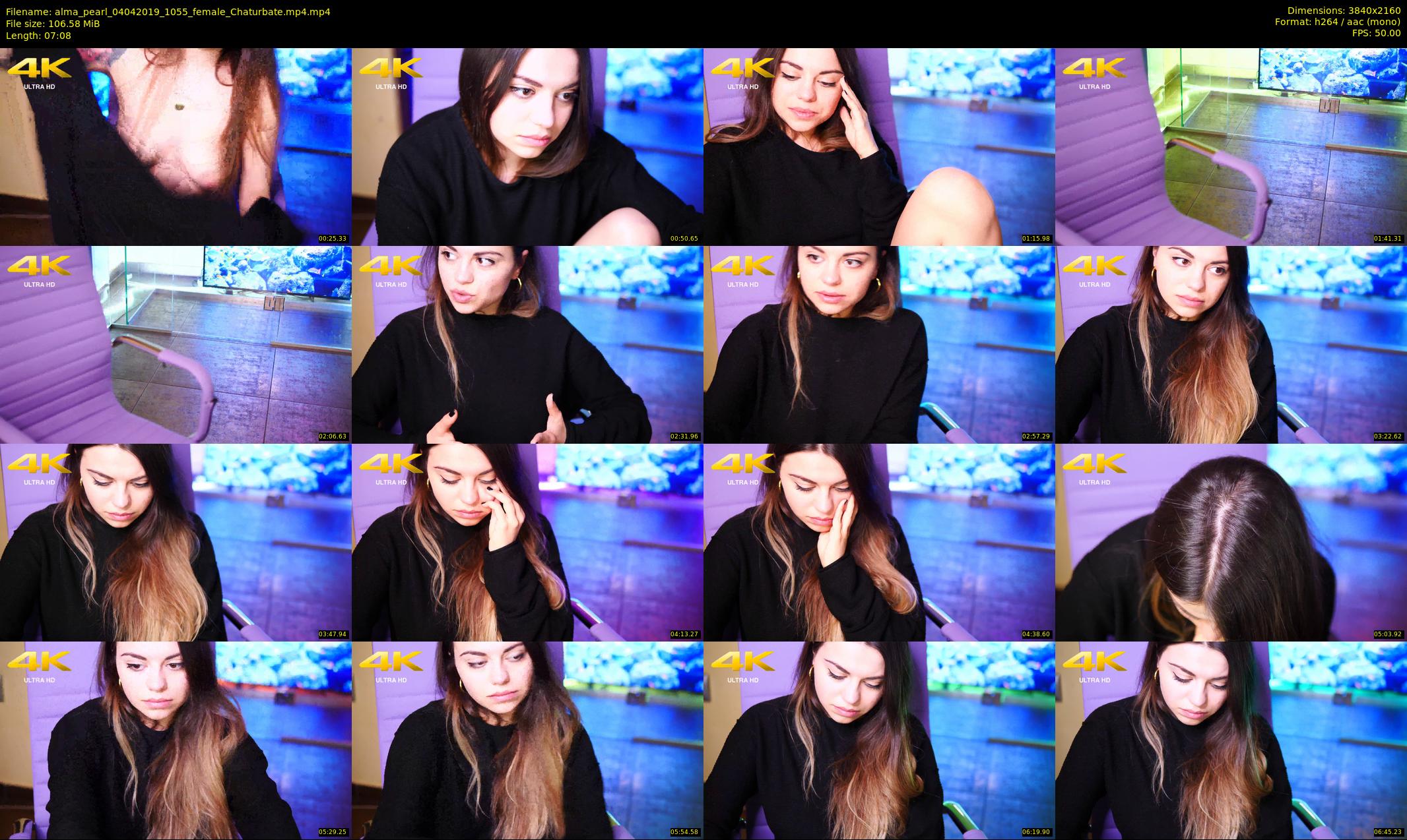 alma_pearl — 8 minute Chaturbate female cam show recording, 4K, Apr 4, 2019