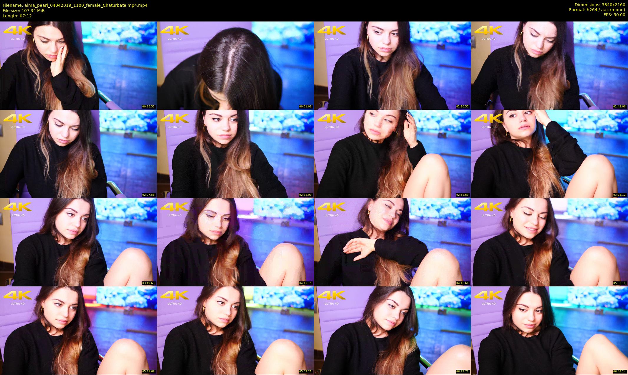 alma_pearl — 8 minute Chaturbate female cam show recording, 4K, Apr 4, 2019