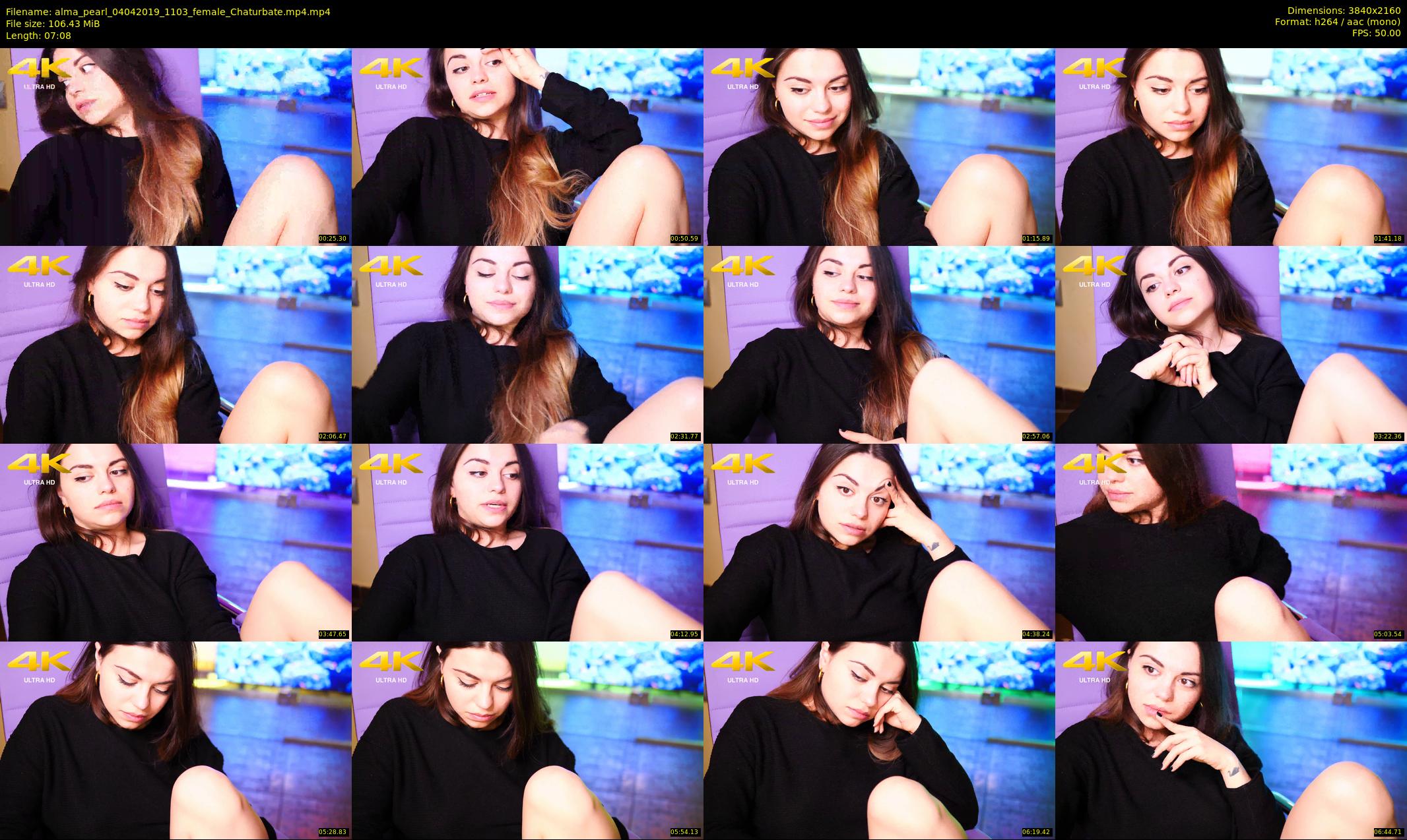 alma_pearl — 8 minute Chaturbate female cam show recording, 4K, Apr 4, 2019