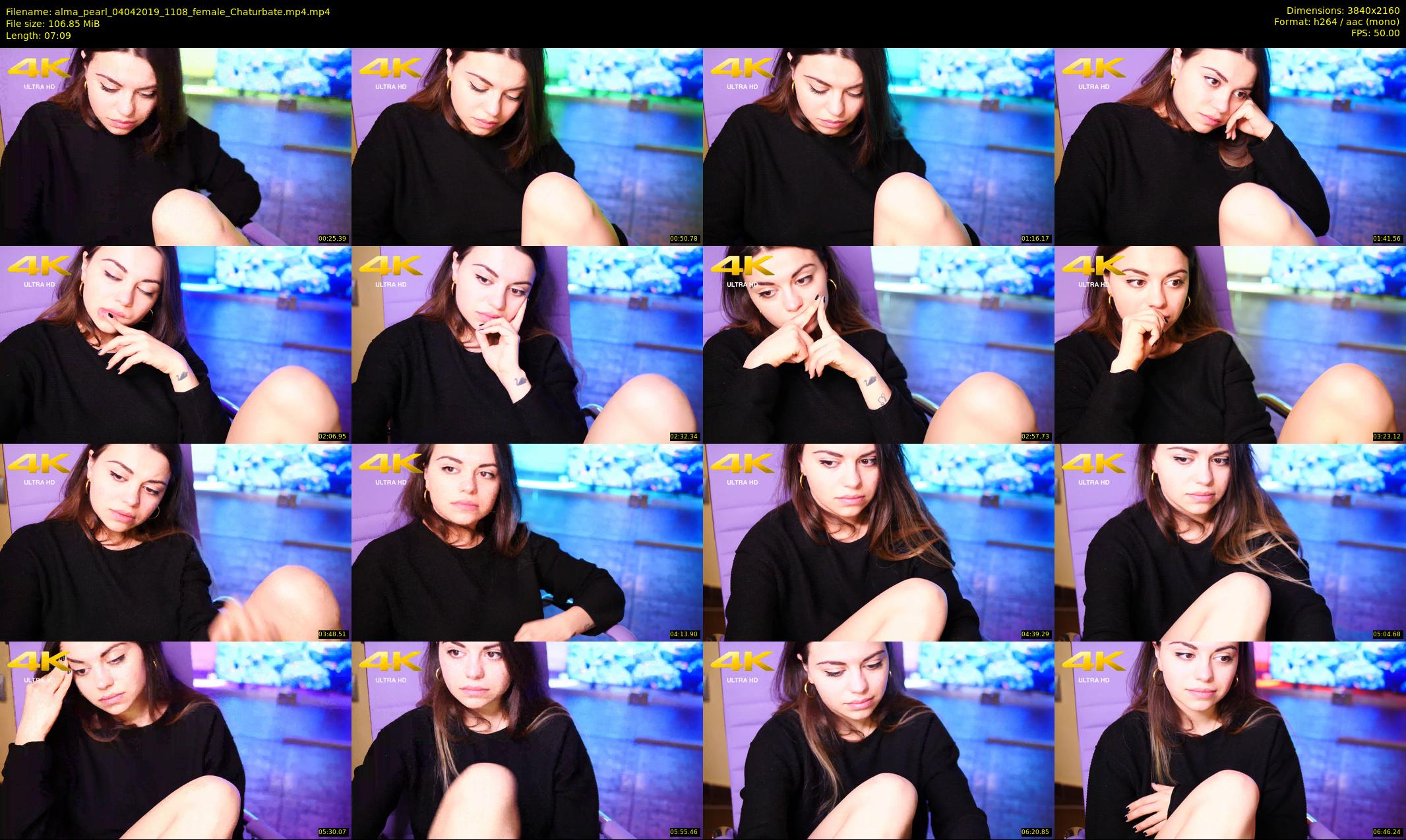 alma_pearl — 8 minute Chaturbate female cam show recording, 4K, Apr 4, 2019