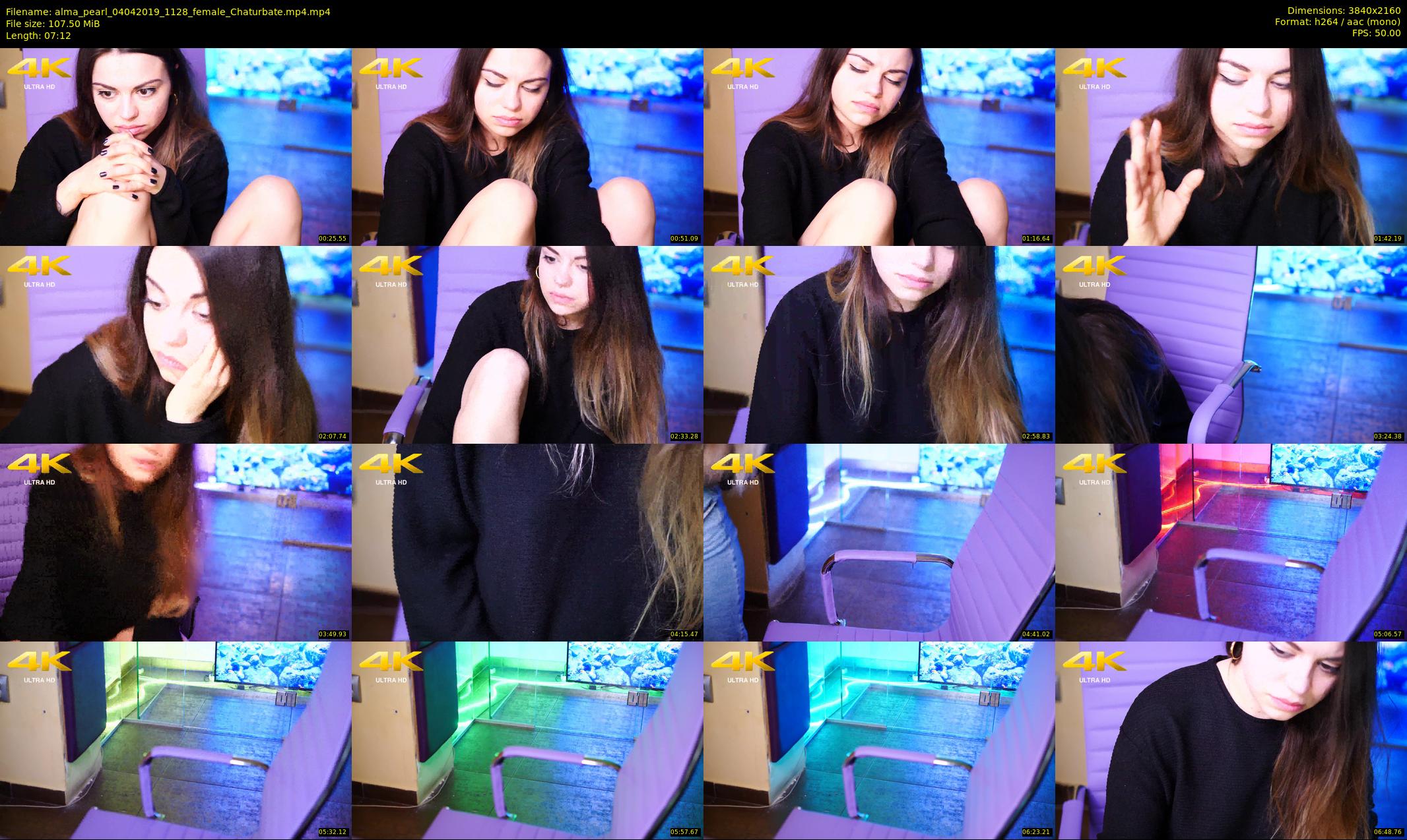 alma_pearl — 8 minute Chaturbate female cam show recording, 4K, Apr 4, 2019