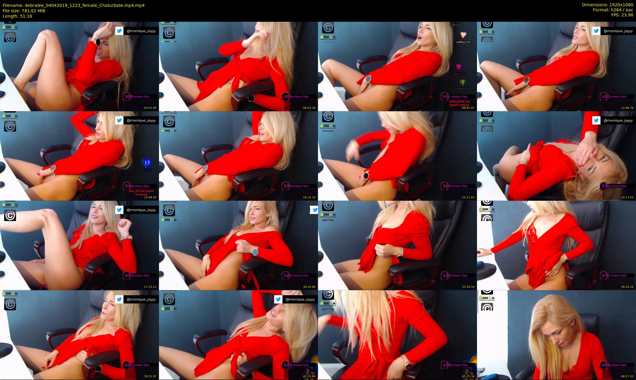 debralee — 52 minute Chaturbate female cam show recording, 1080p, Apr 4, 2019