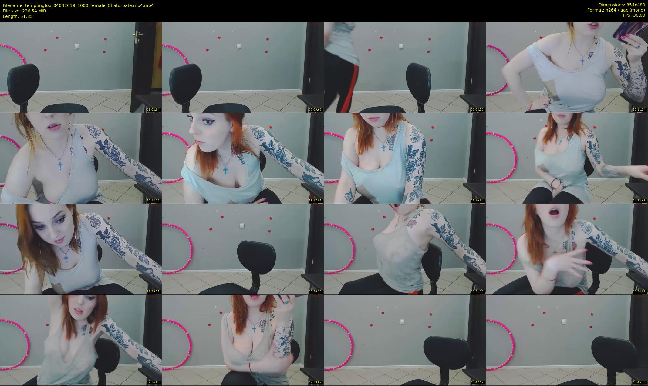 temptingfox — 52 minute Chaturbate female cam show recording, 480p, Apr 4, 2019
