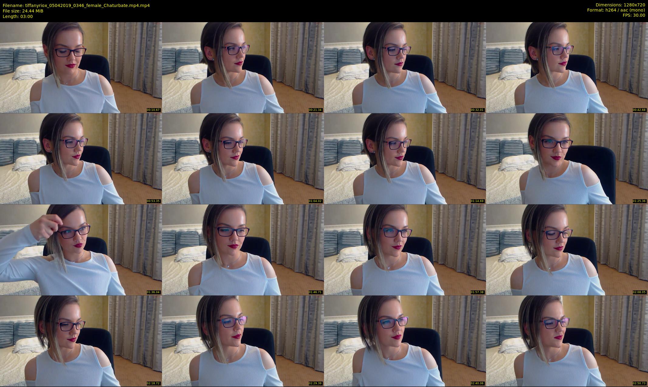tiffanyriox — 3 minute Chaturbate female cam show recording, 720p, Apr 5, 2019