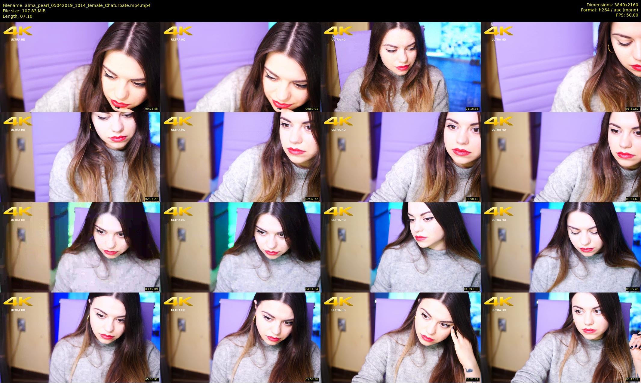 alma_pearl — 8 minute Chaturbate female cam show recording, 4K, Apr 5, 2019