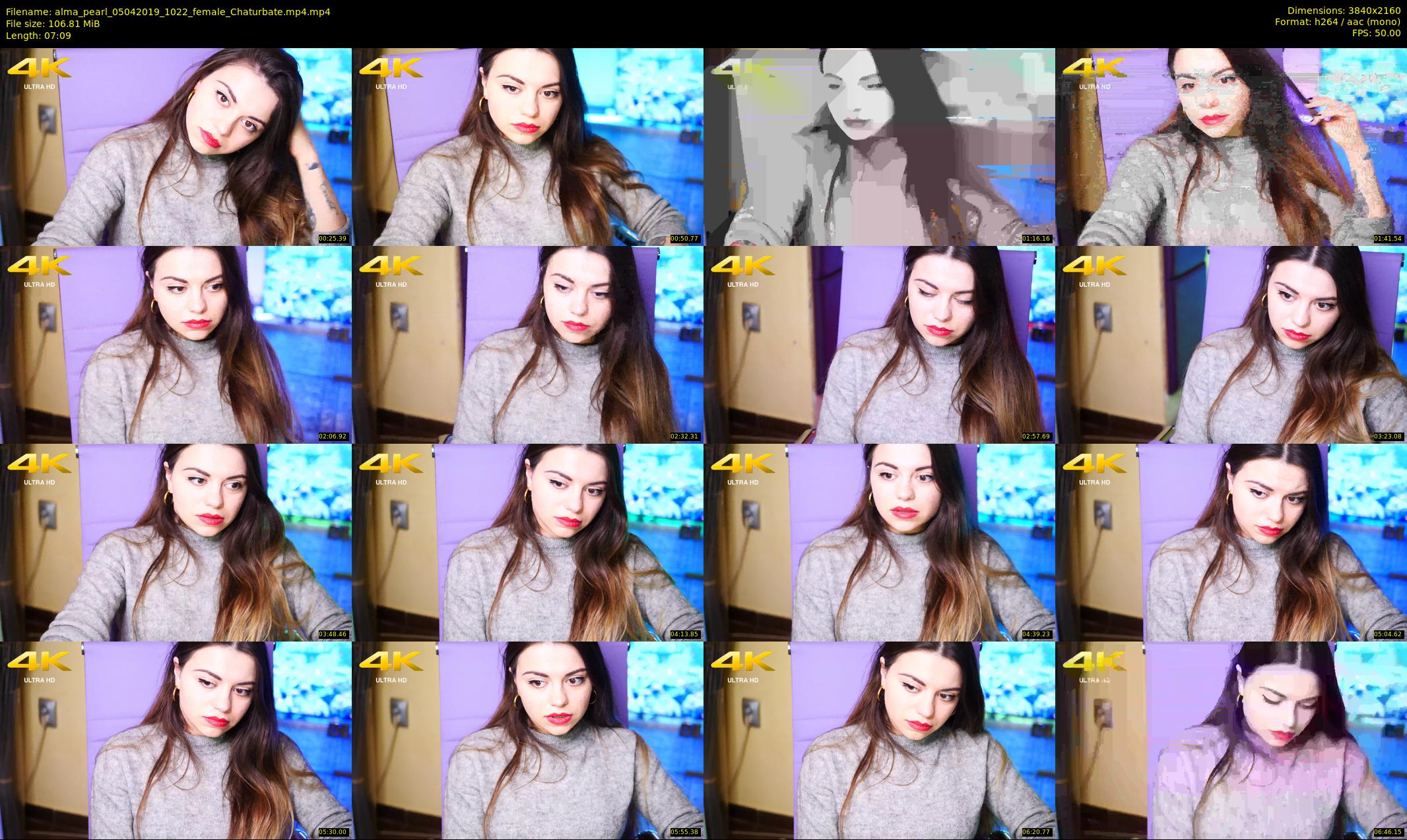 alma_pearl — 8 minute Chaturbate female cam show recording, 4K, Apr 5, 2019
