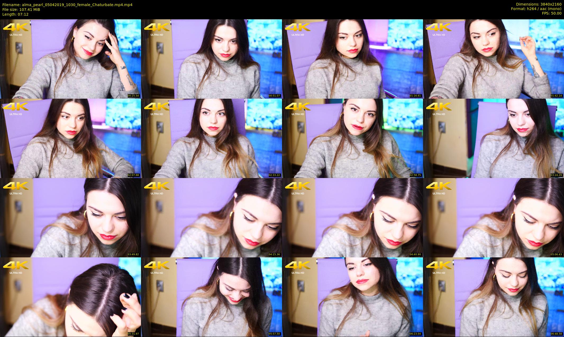 alma_pearl — 8 minute Chaturbate female cam show recording, 4K, Apr 5, 2019