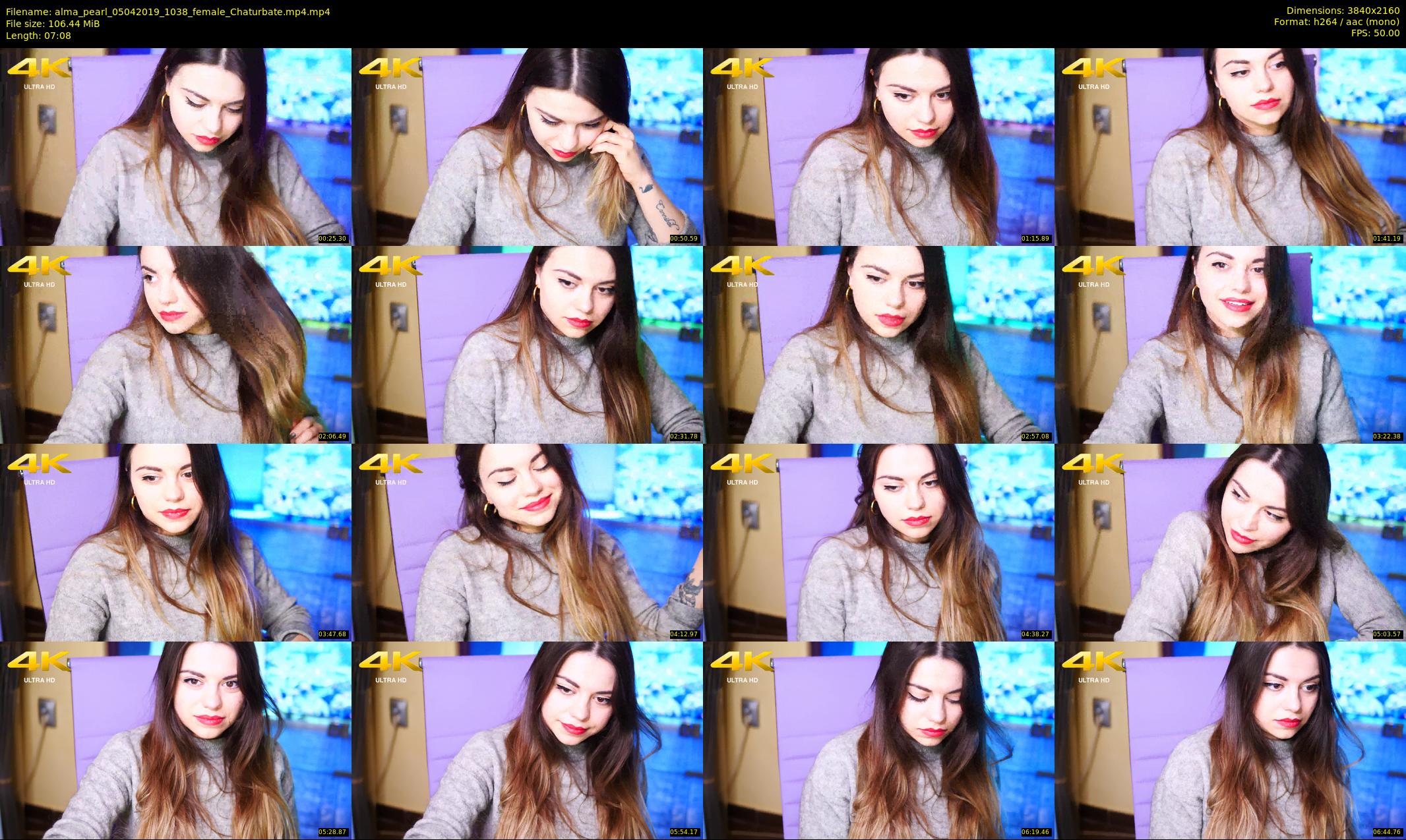 alma_pearl — 8 minute Chaturbate female cam show recording, 4K, Apr 5, 2019