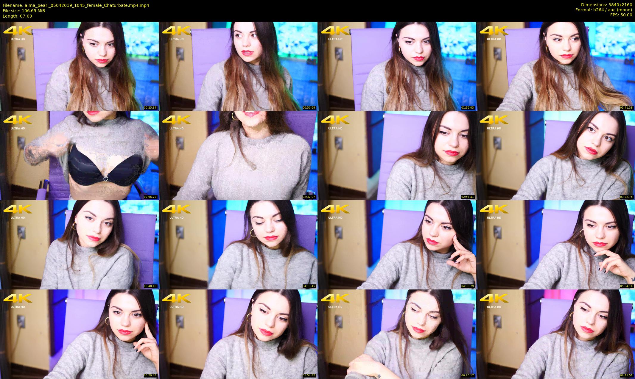 alma_pearl — 8 minute Chaturbate female cam show recording, 4K, Apr 5, 2019