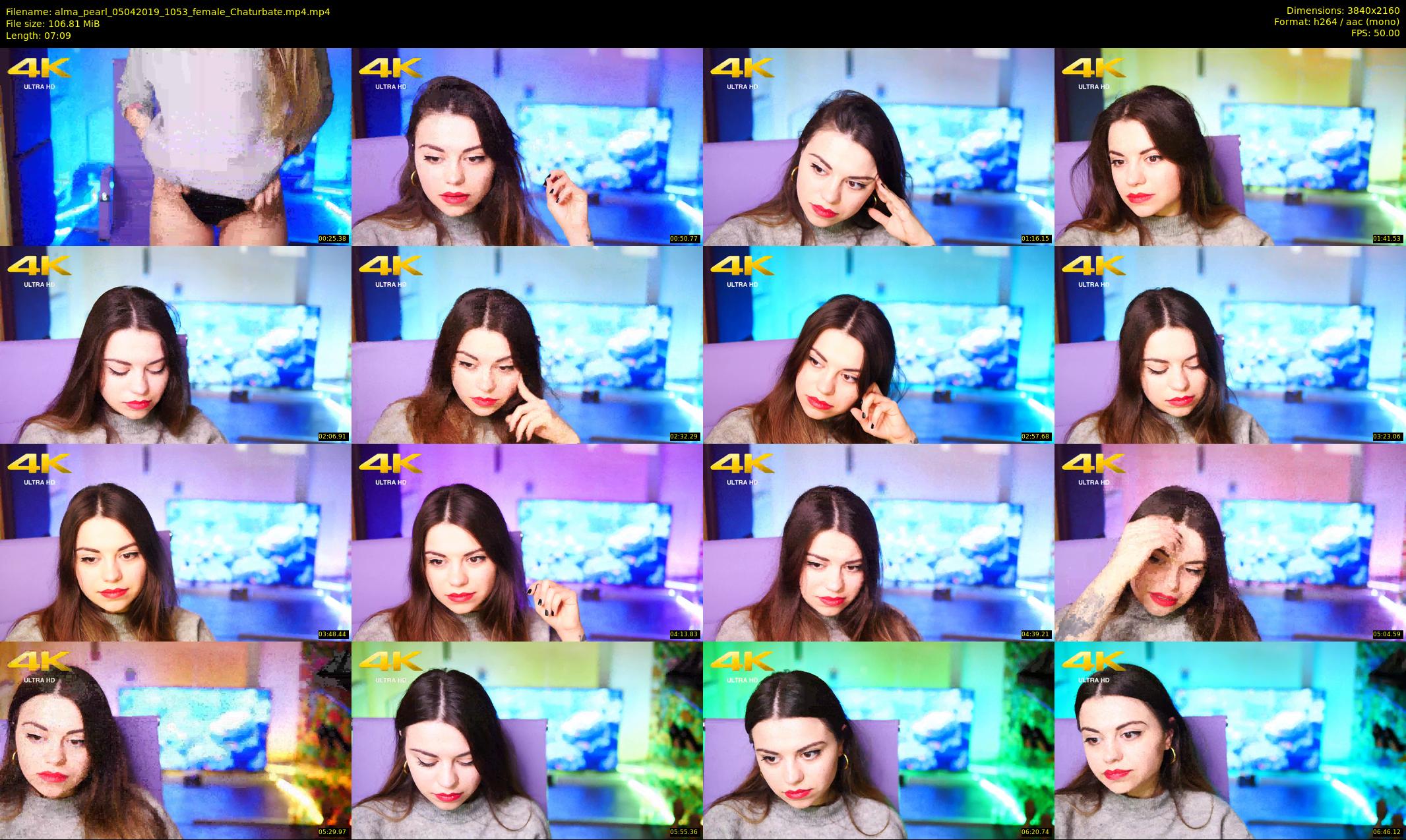 alma_pearl — 8 minute Chaturbate female cam show recording, 4K, Apr 5, 2019