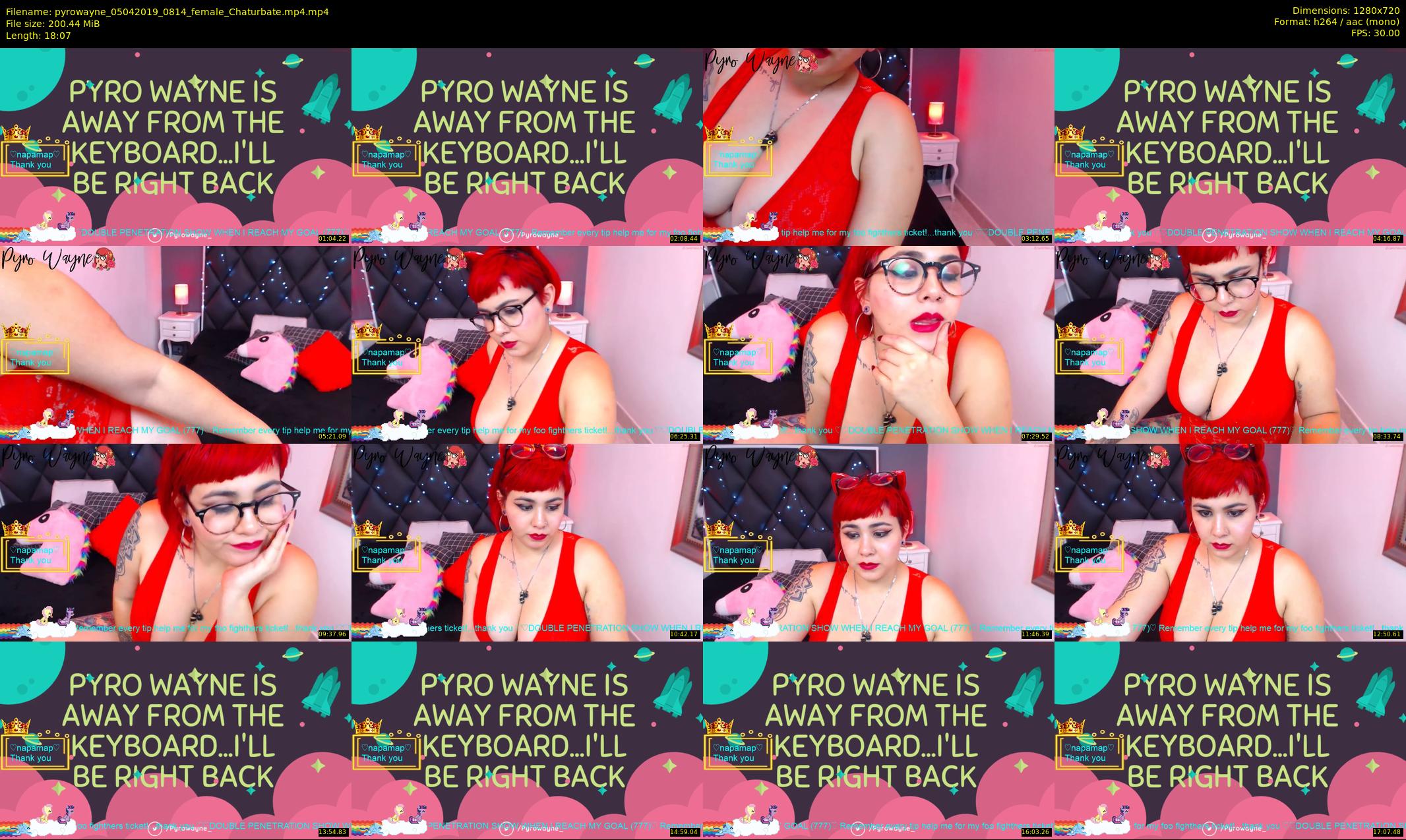 pyrowayne — 19 minute Chaturbate female cam show recording, 720p, Apr 5, 2019