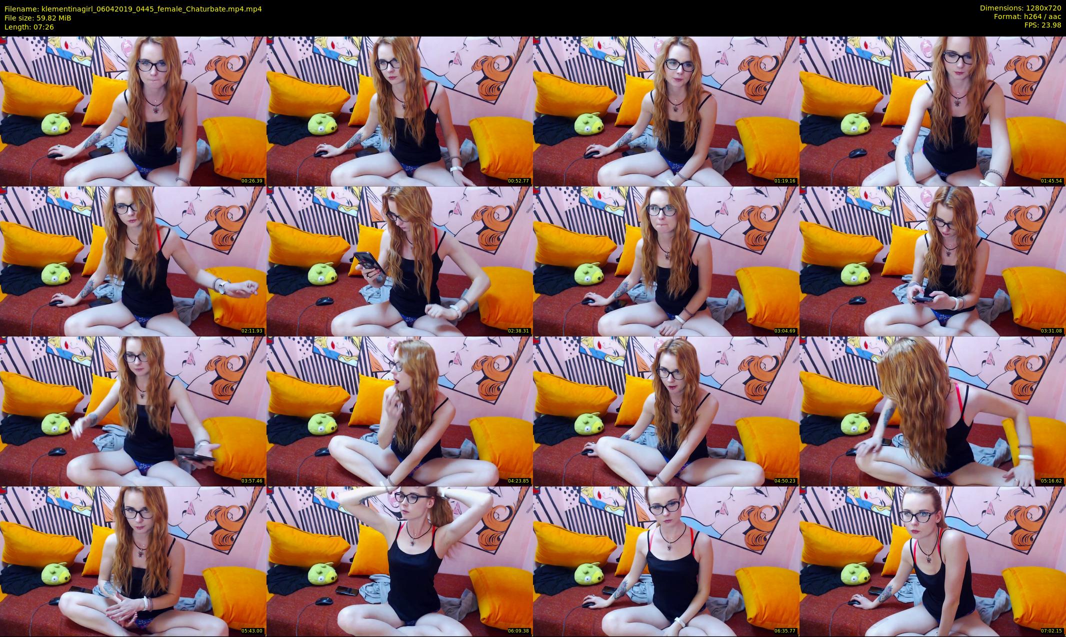 klementinagirl — 8 minute Chaturbate female cam show recording, 720p, Apr 6, 2019