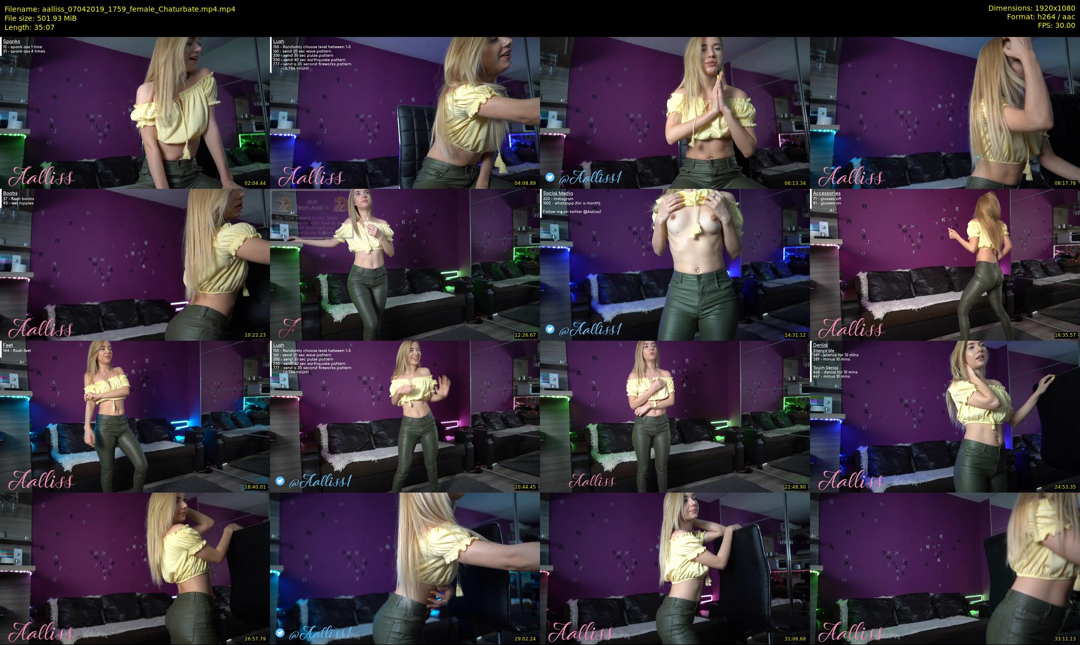 aalliss — 36 minute Chaturbate female cam show recording, 1080p, Apr 7, 2019