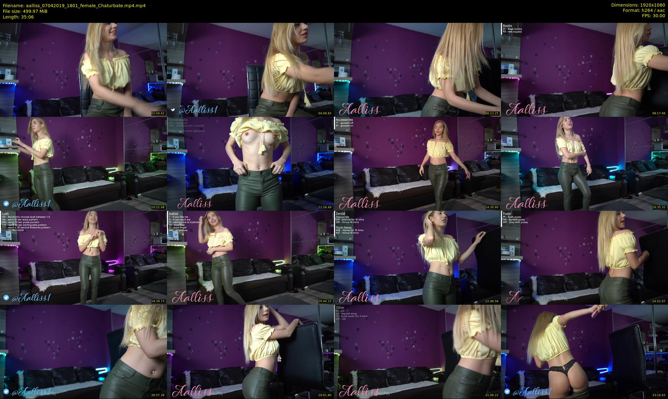 aalliss — 36 minute Chaturbate female cam show recording, 1080p, Apr 7, 2019