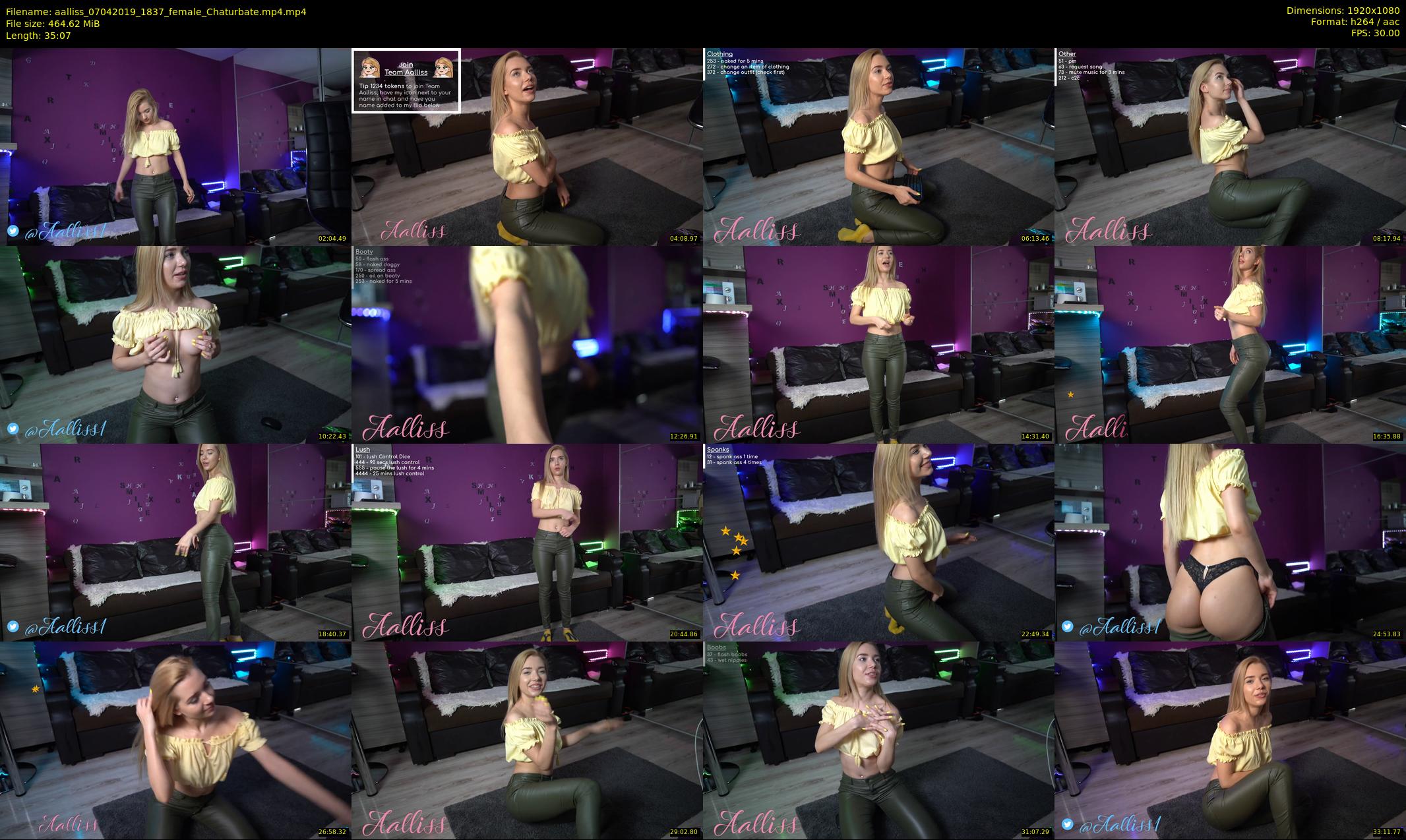aalliss — 36 minute Chaturbate female cam show recording, 1080p, Apr 7, 2019