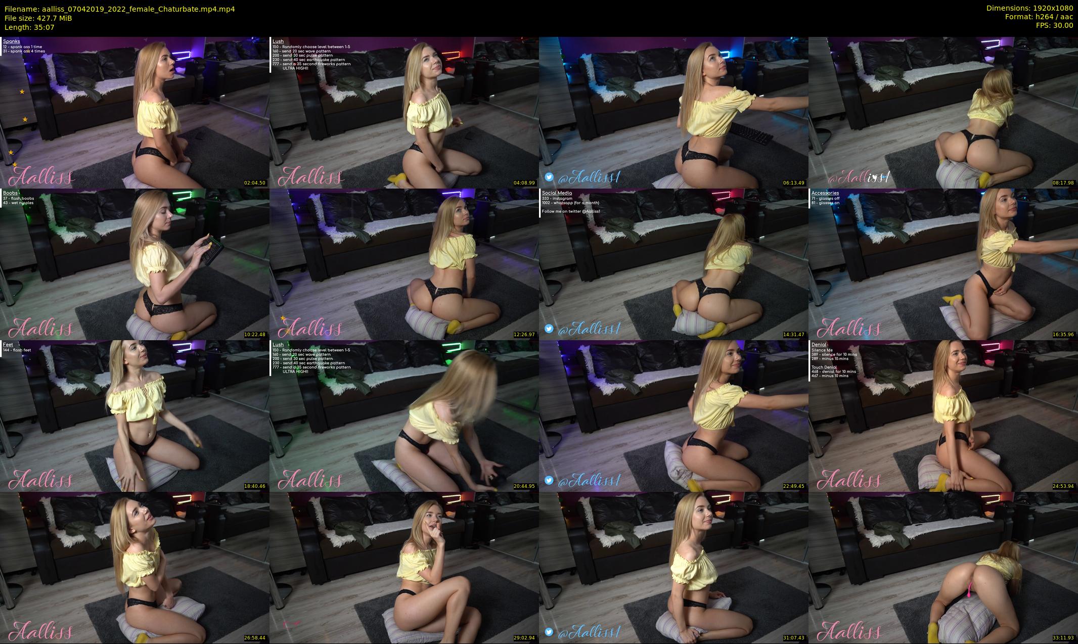 aalliss — 36 minute Chaturbate female cam show recording, 1080p, Apr 7, 2019