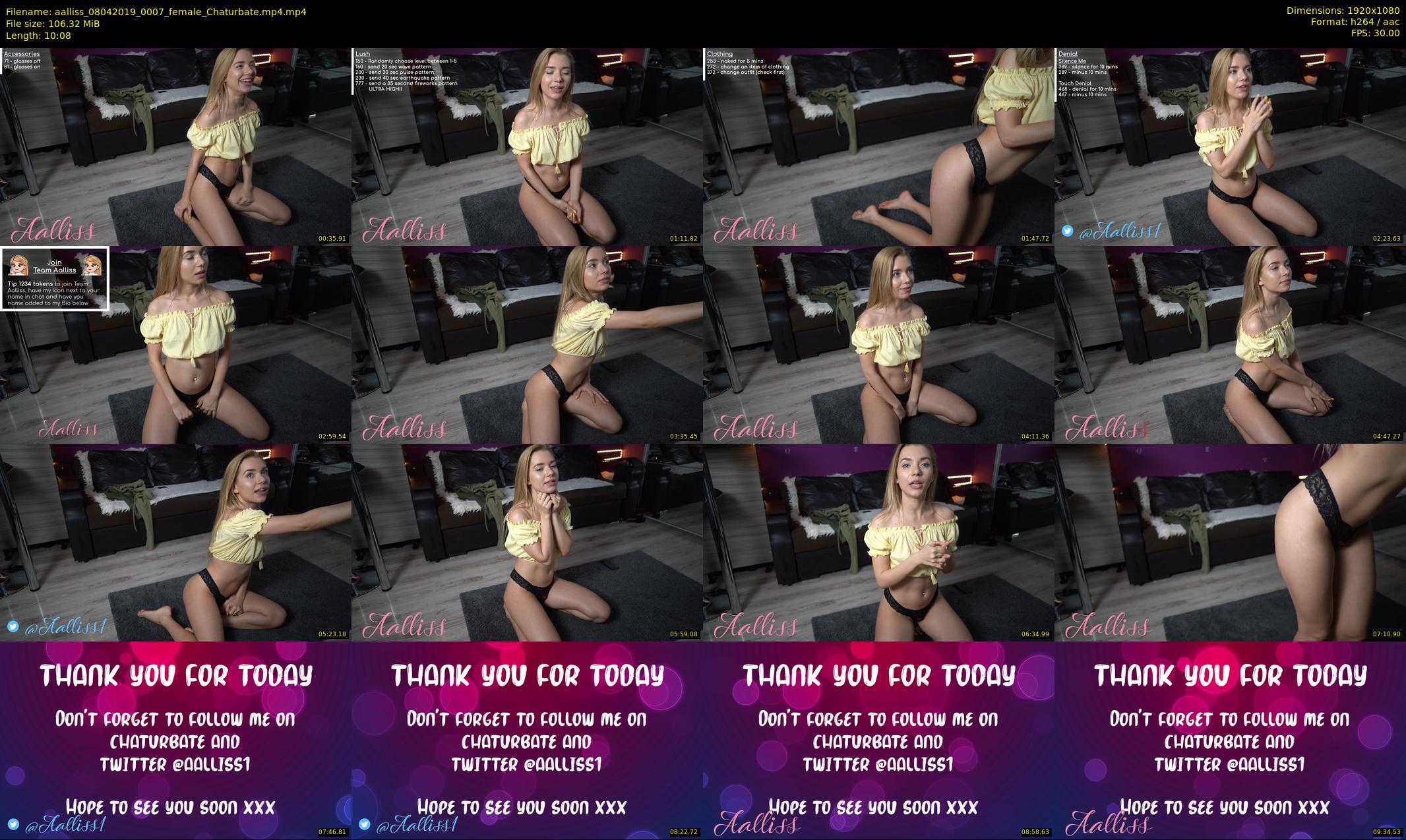 aalliss — 11 minute Chaturbate female cam show recording, 1080p, Apr 8, 2019