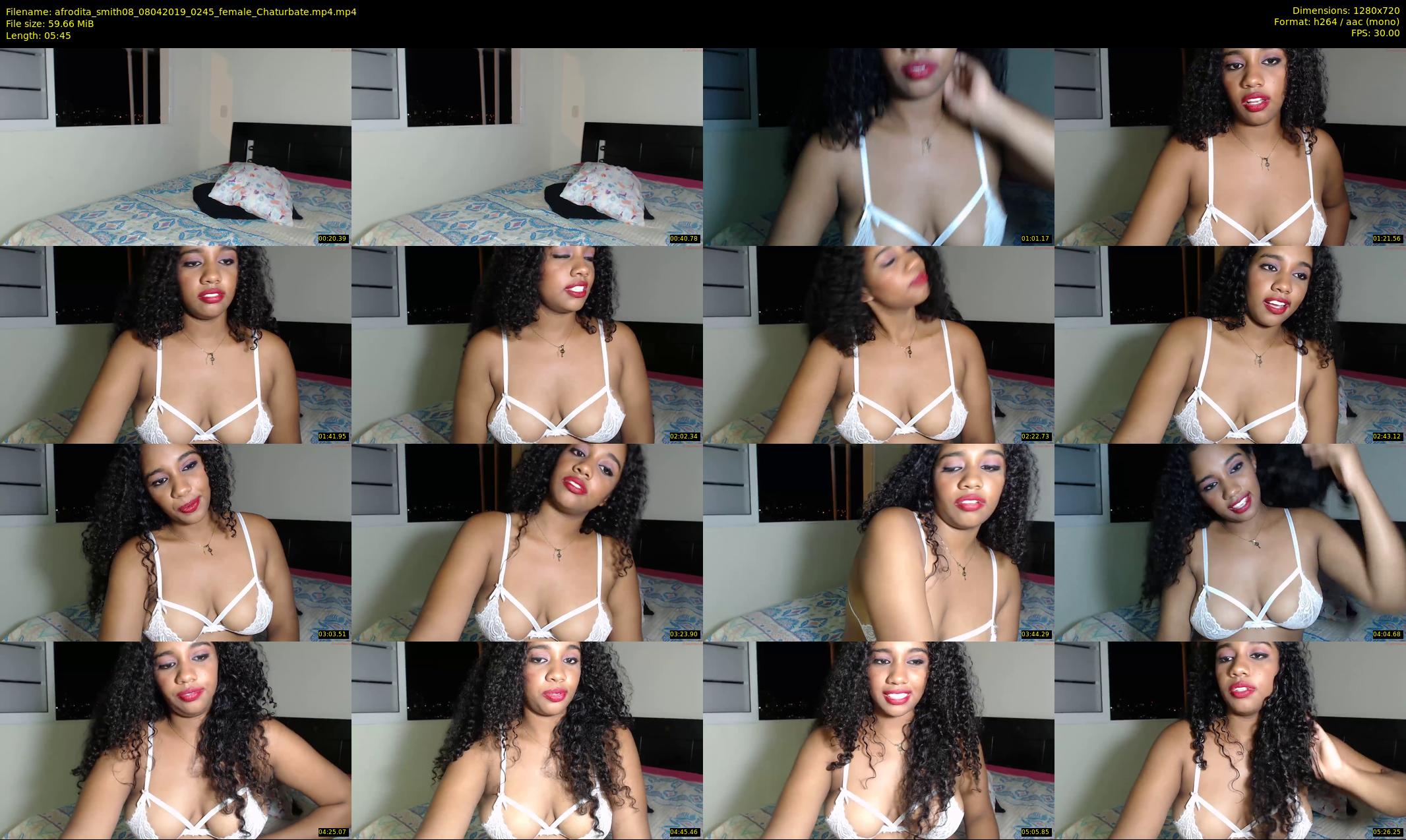 afrodita_smith08 — 6 minute Chaturbate female cam show recording, 720p, Apr 8, 2019