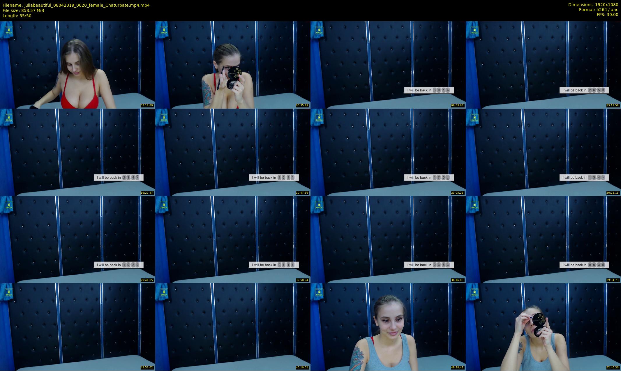 juliabeautiful — 56 minute Chaturbate female cam show recording, 1080p, Apr 8, 2019
